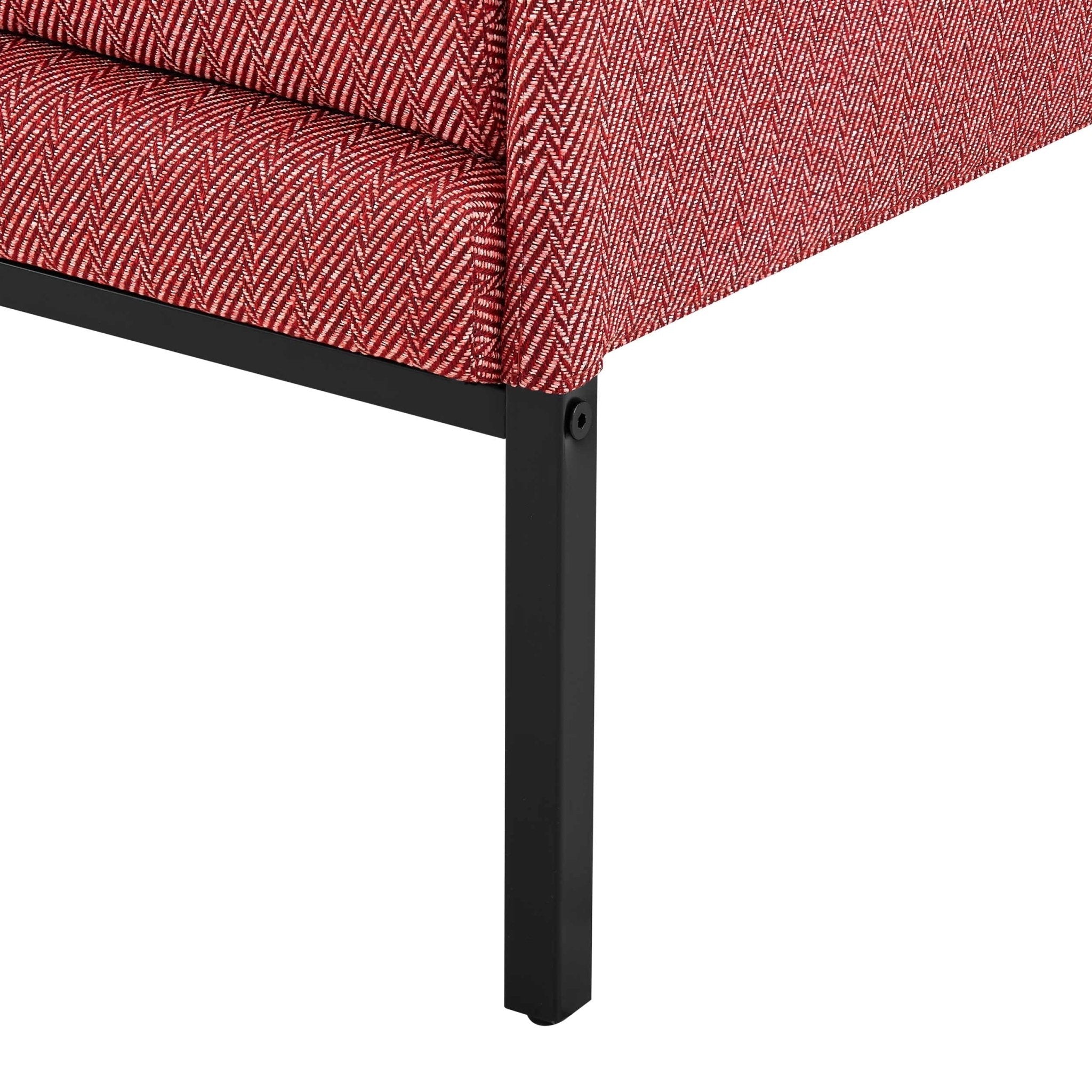 Chaise d'appoint moderne tissée à motif chevrons "Berry" avec motif audacieux pour le salon