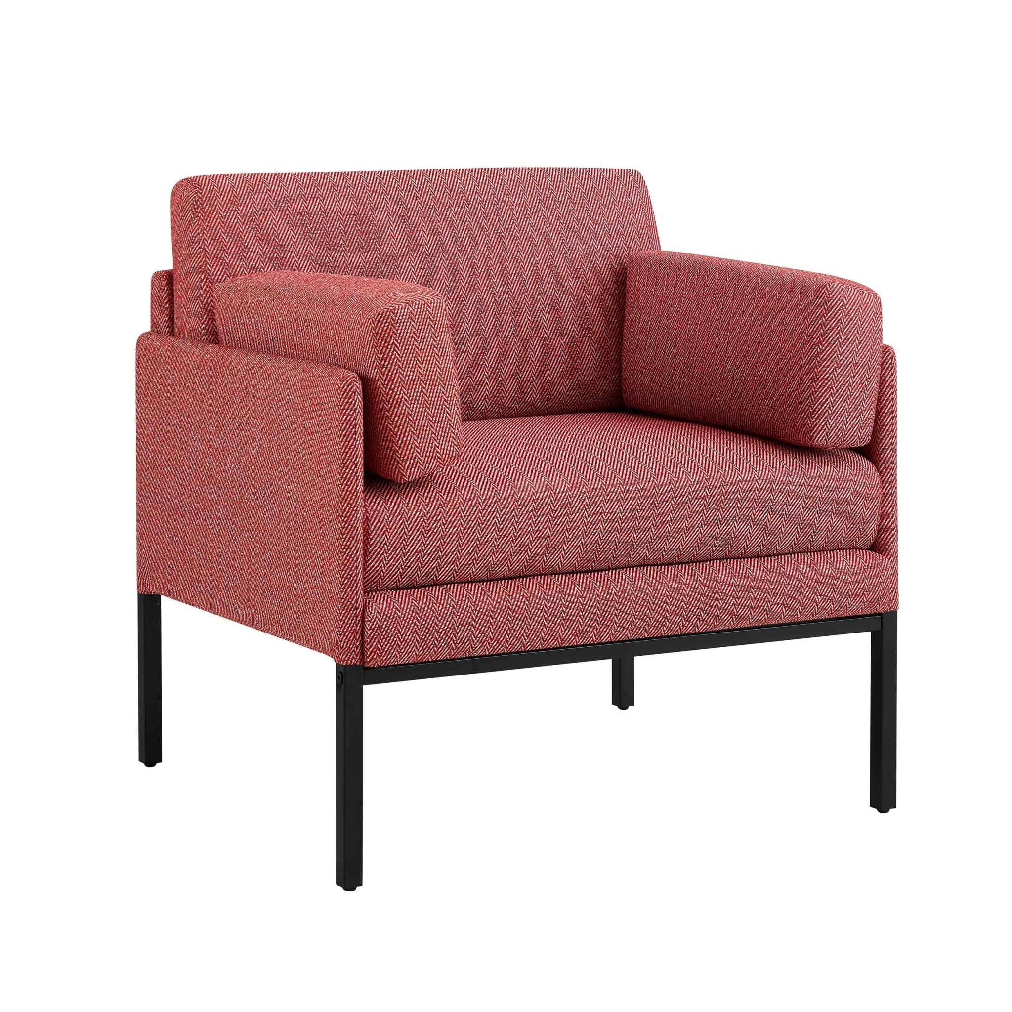 Chaise d'appoint moderne tissée à motif chevrons "Berry" avec motif audacieux pour le salon