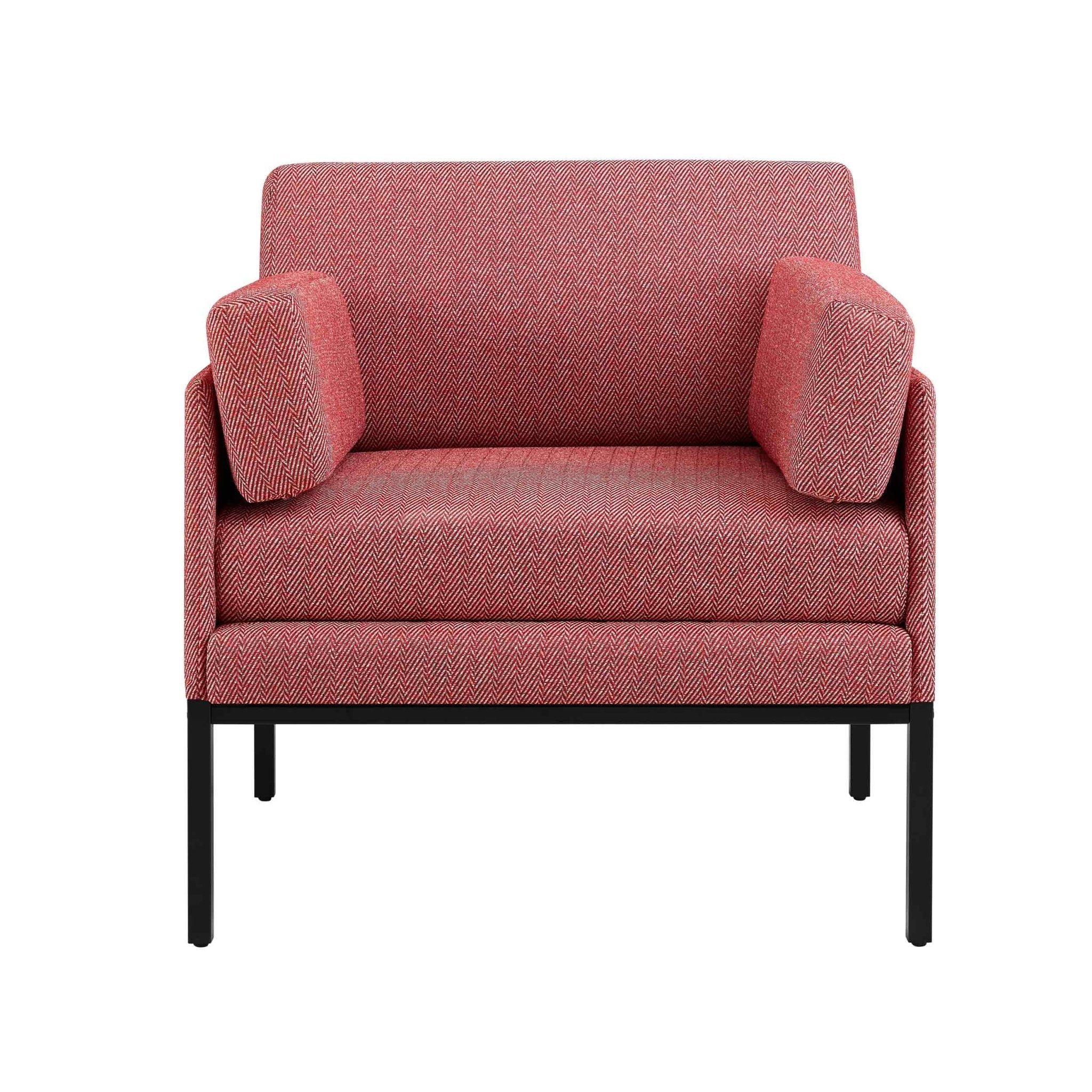 Chaise d'appoint moderne tissée à motif chevrons "Berry" avec motif audacieux pour le salon