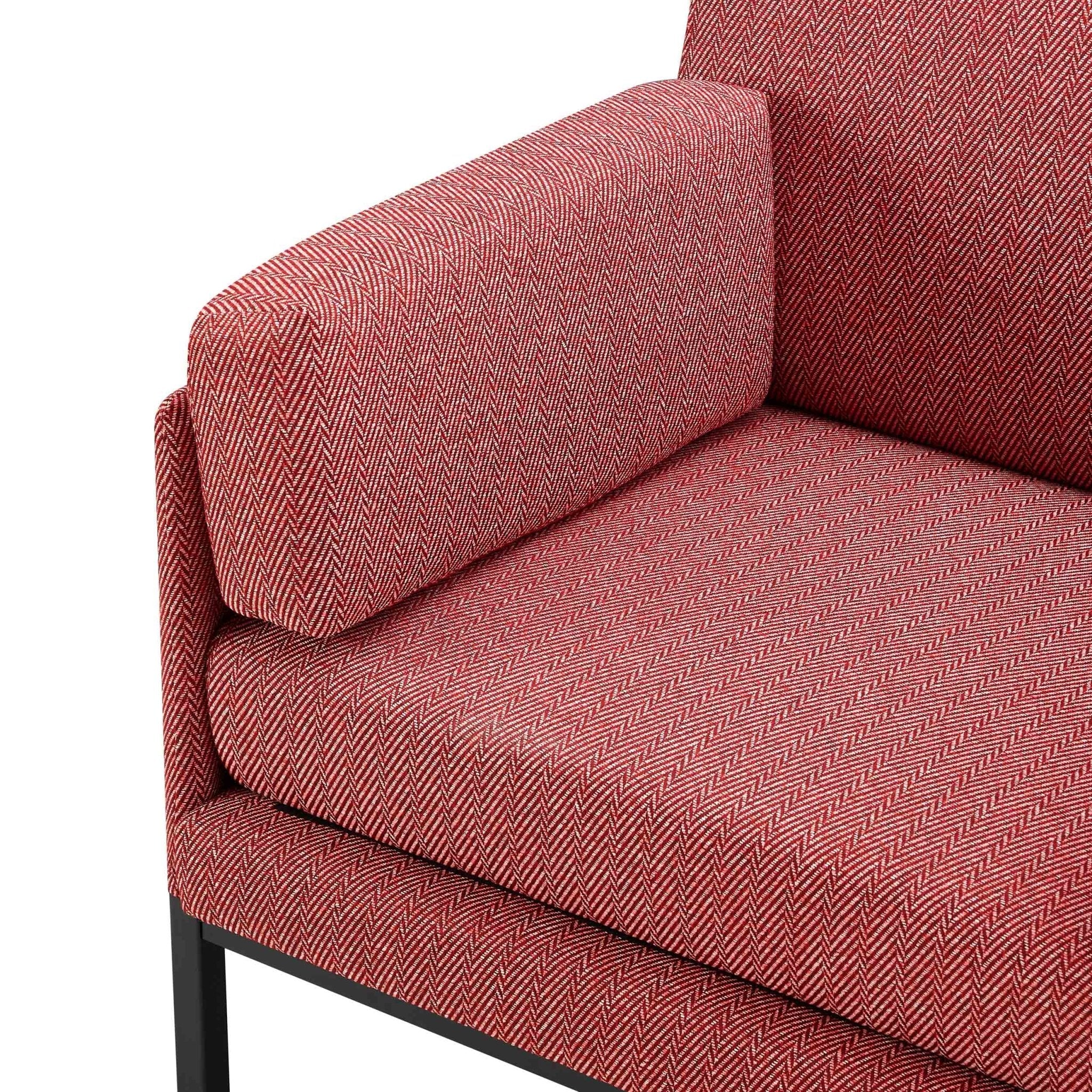 Chaise d'appoint moderne tissée à motif chevrons "Berry" avec motif audacieux pour le salon