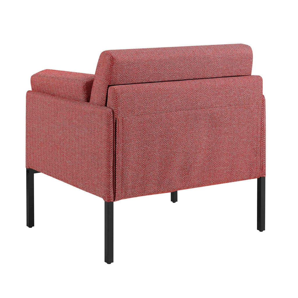 Chaise d'appoint moderne tissée à motif chevrons "Berry" avec motif audacieux pour le salon