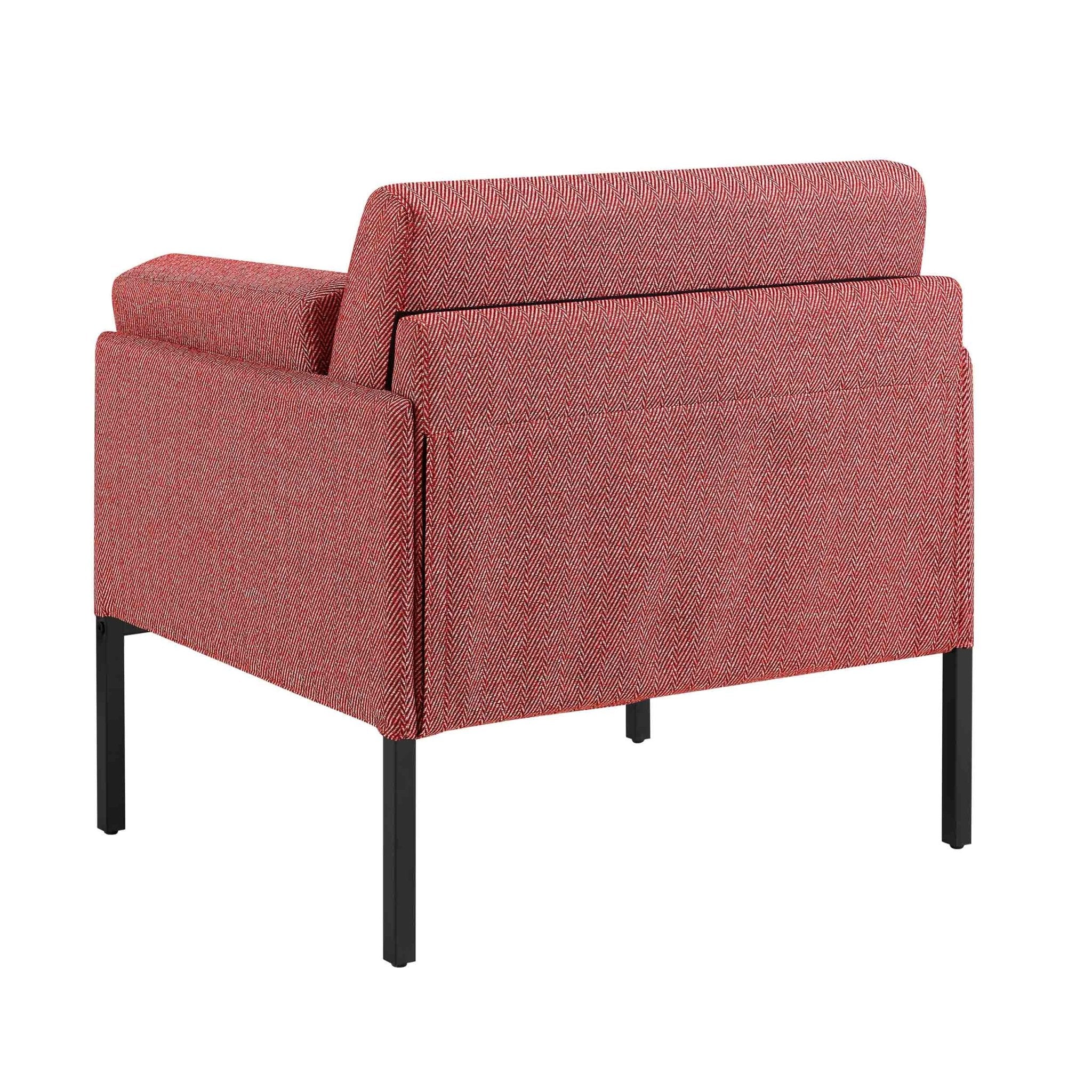 Chaise d'appoint moderne tissée à motif chevrons "Berry" avec motif audacieux pour le salon