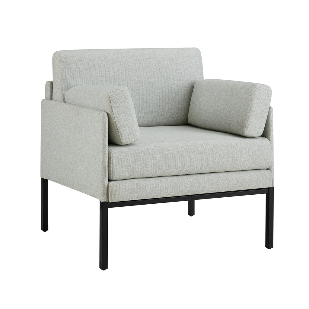 Fauteuil d'appoint tissé à rayures bleues modernes avec finition texturée pour salon