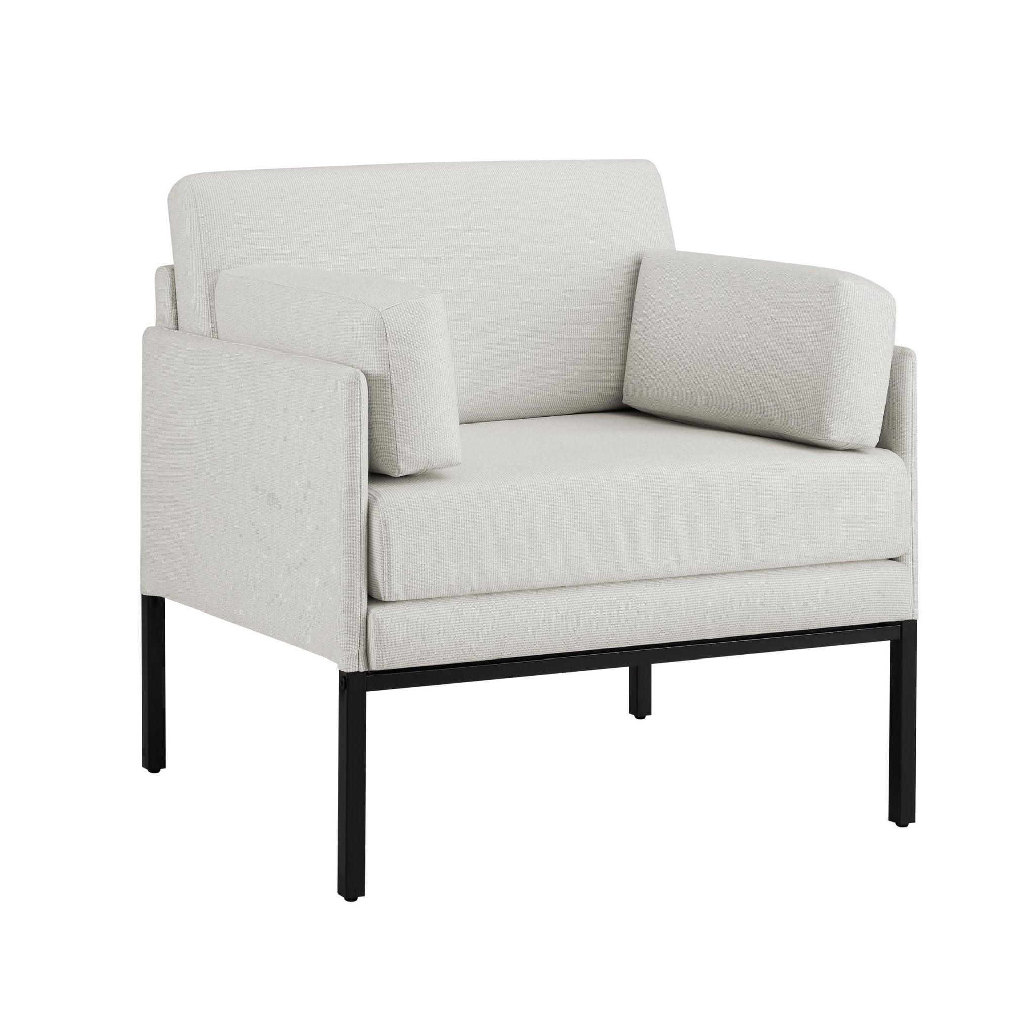 Fauteuil d'appoint tissé bohème à rayures naturelles avec finition texturée pour salon