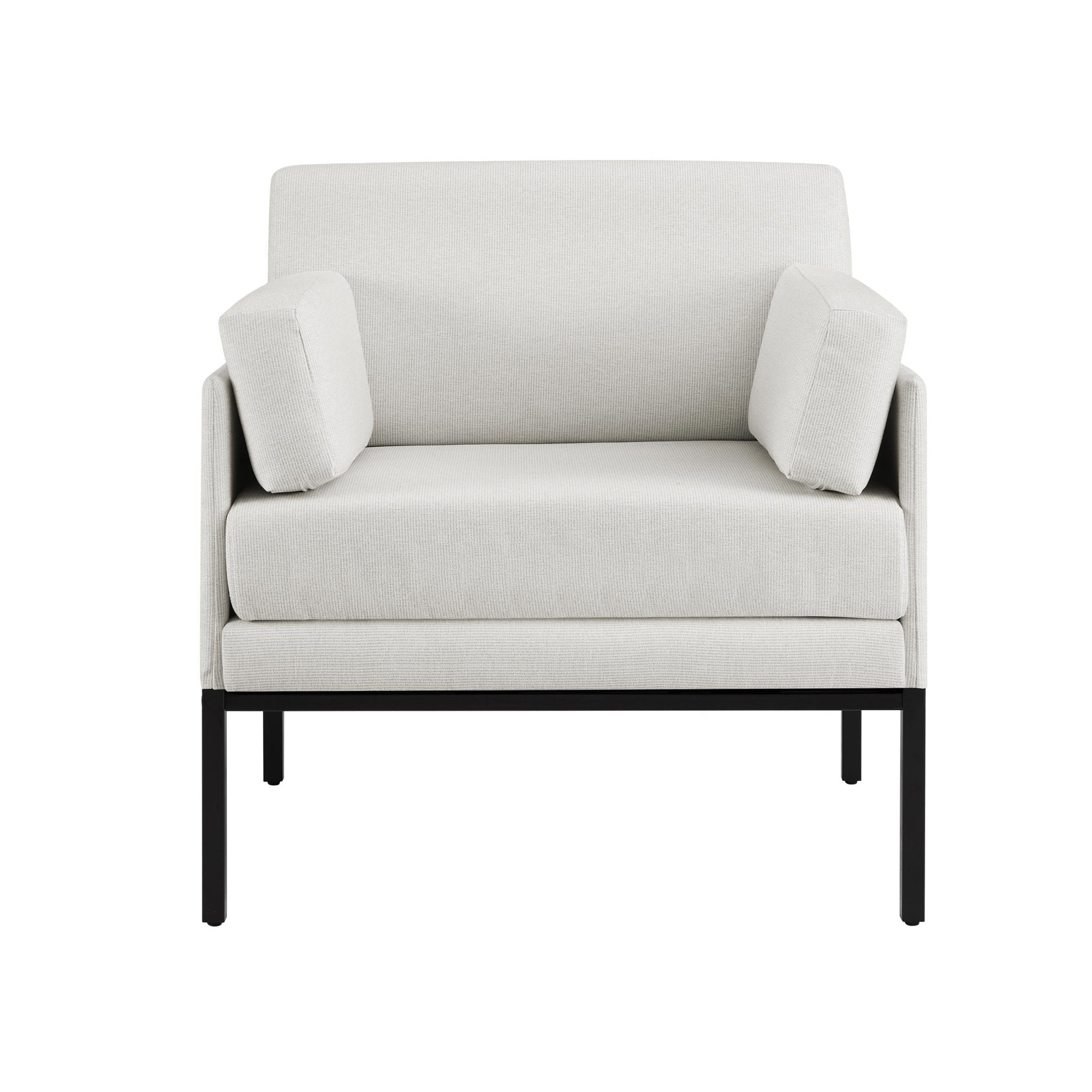 Fauteuil d'appoint tissé bohème à rayures naturelles avec finition texturée pour salon