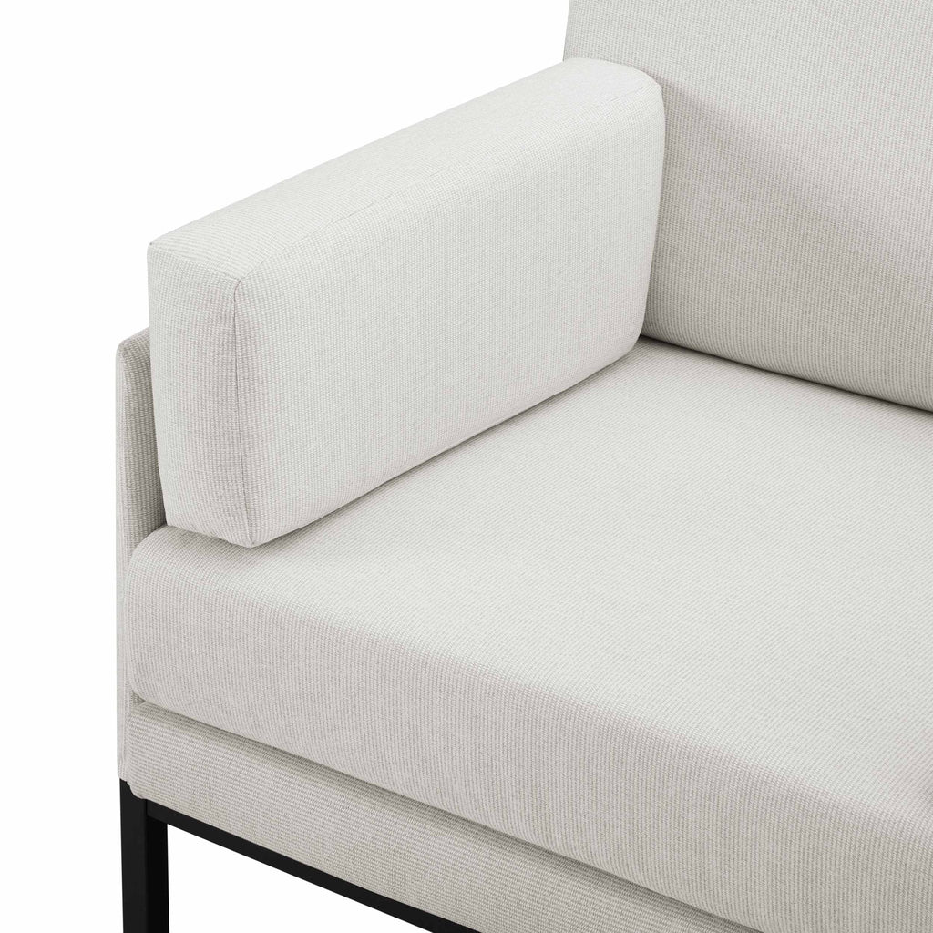 Fauteuil d'appoint tissé bohème à rayures naturelles avec finition texturée pour salon