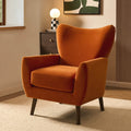 Fauteuil d'appoint rétro orange vif en tissu, couleur affirmée, pour salon