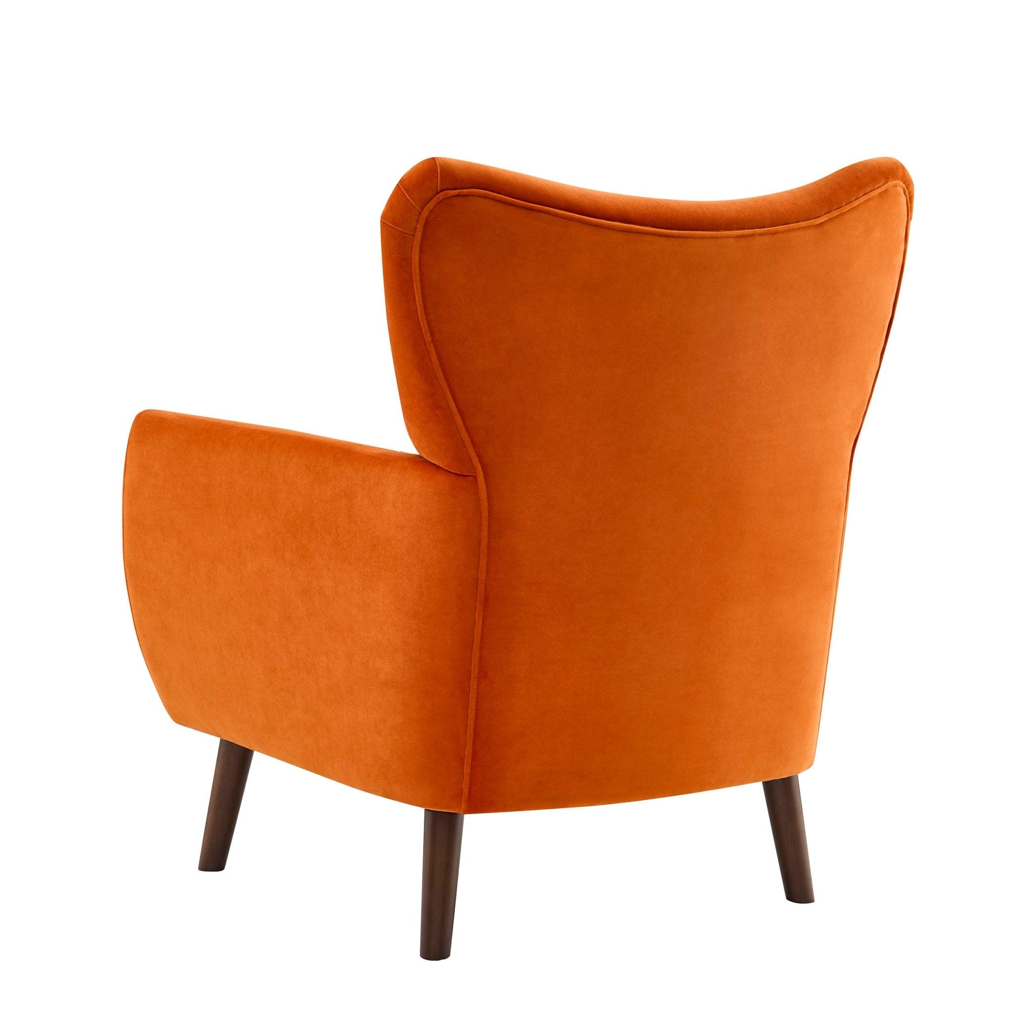 Fauteuil d'appoint rétro orange vif en tissu, couleur affirmée, pour salon