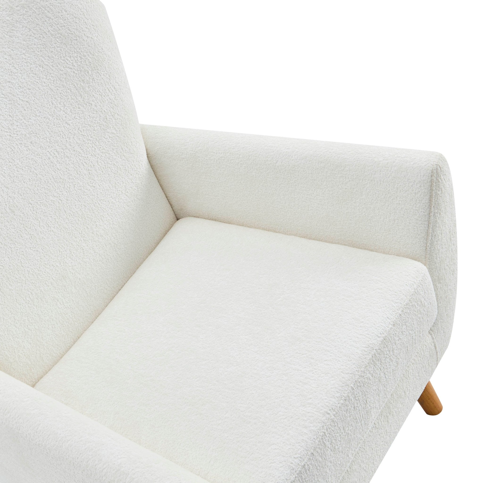 Fauteuil d'appoint contemporain écru en chenille, grand confort, pour salon
