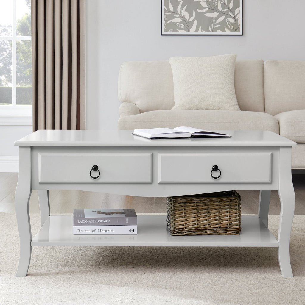 Table basse gris clair peinte minimaliste au design épuré pour le salon