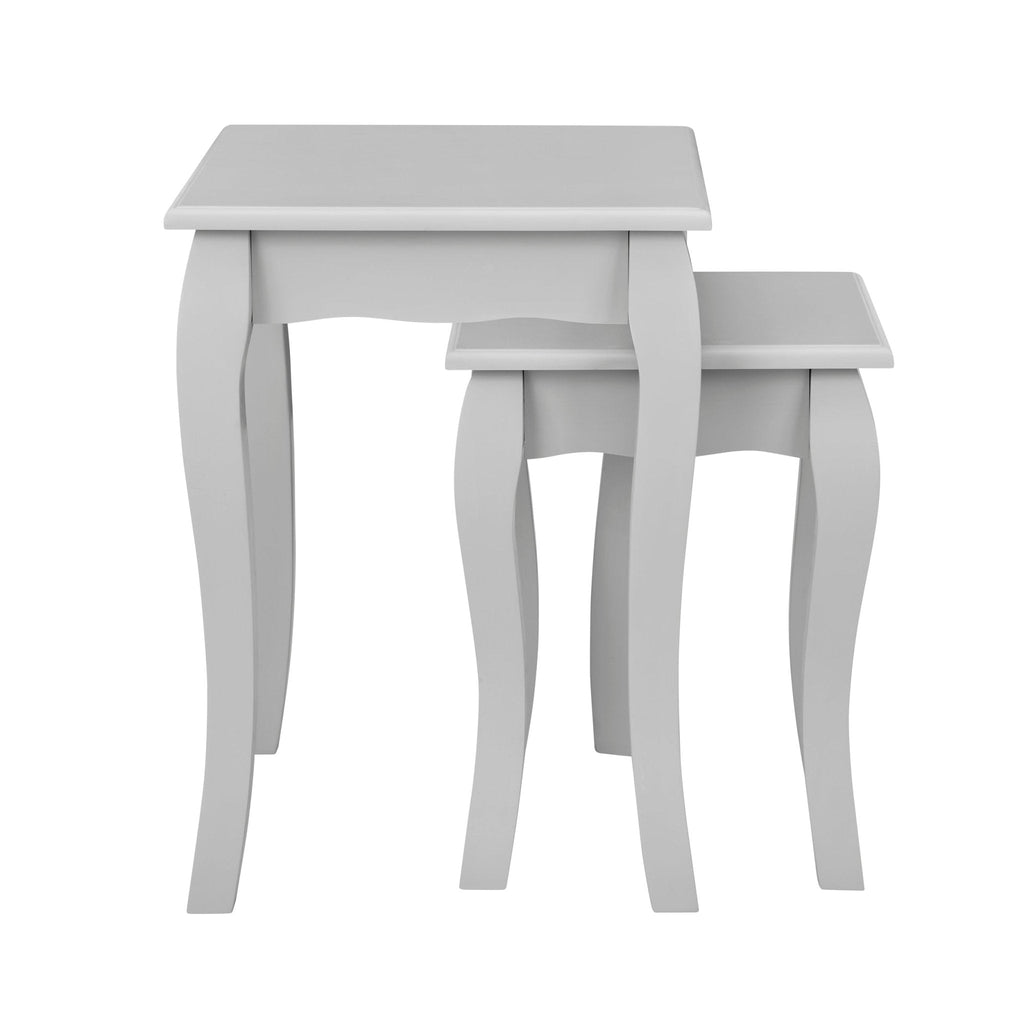 Table d'appoint minimaliste peinte en gris clair au design compact pour salon