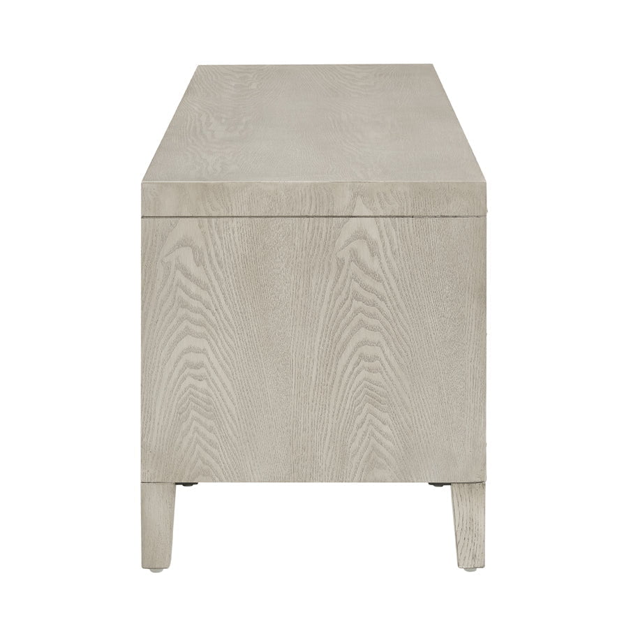 Meuble TV en frêne scandinave avec design minimaliste pour téléviseurs jusqu'à 60 pouces pour salon