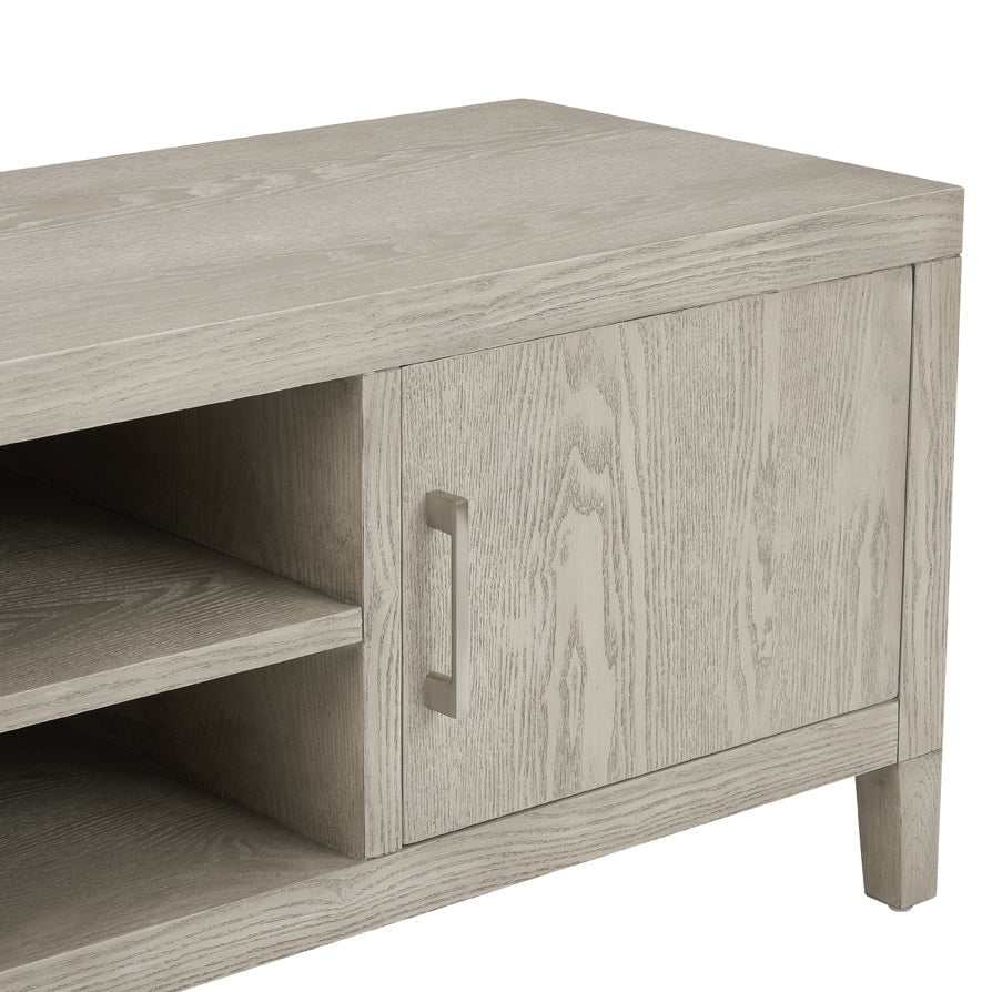 Meuble TV en frêne scandinave avec design minimaliste pour téléviseurs jusqu'à 60 pouces pour salon