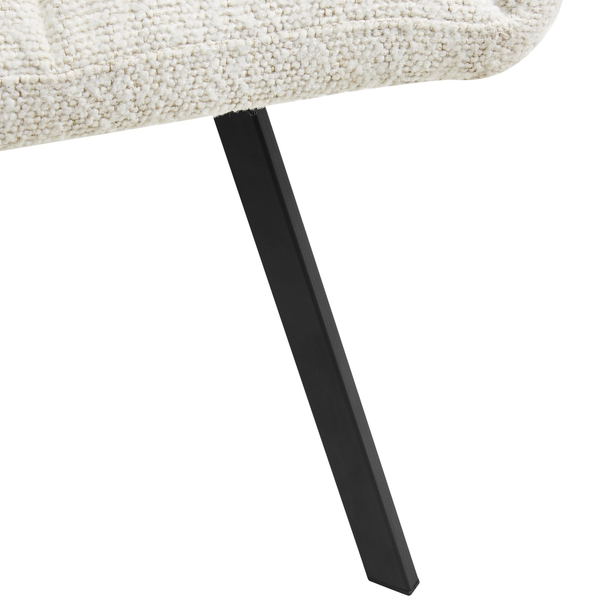 Chaise de salle à manger contemporaine en bouclette ivoire au design décontracté pour la salle à manger