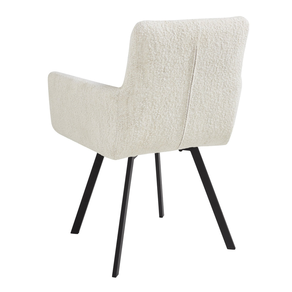 Chaise de salle à manger contemporaine en bouclette ivoire au design décontracté pour la salle à manger