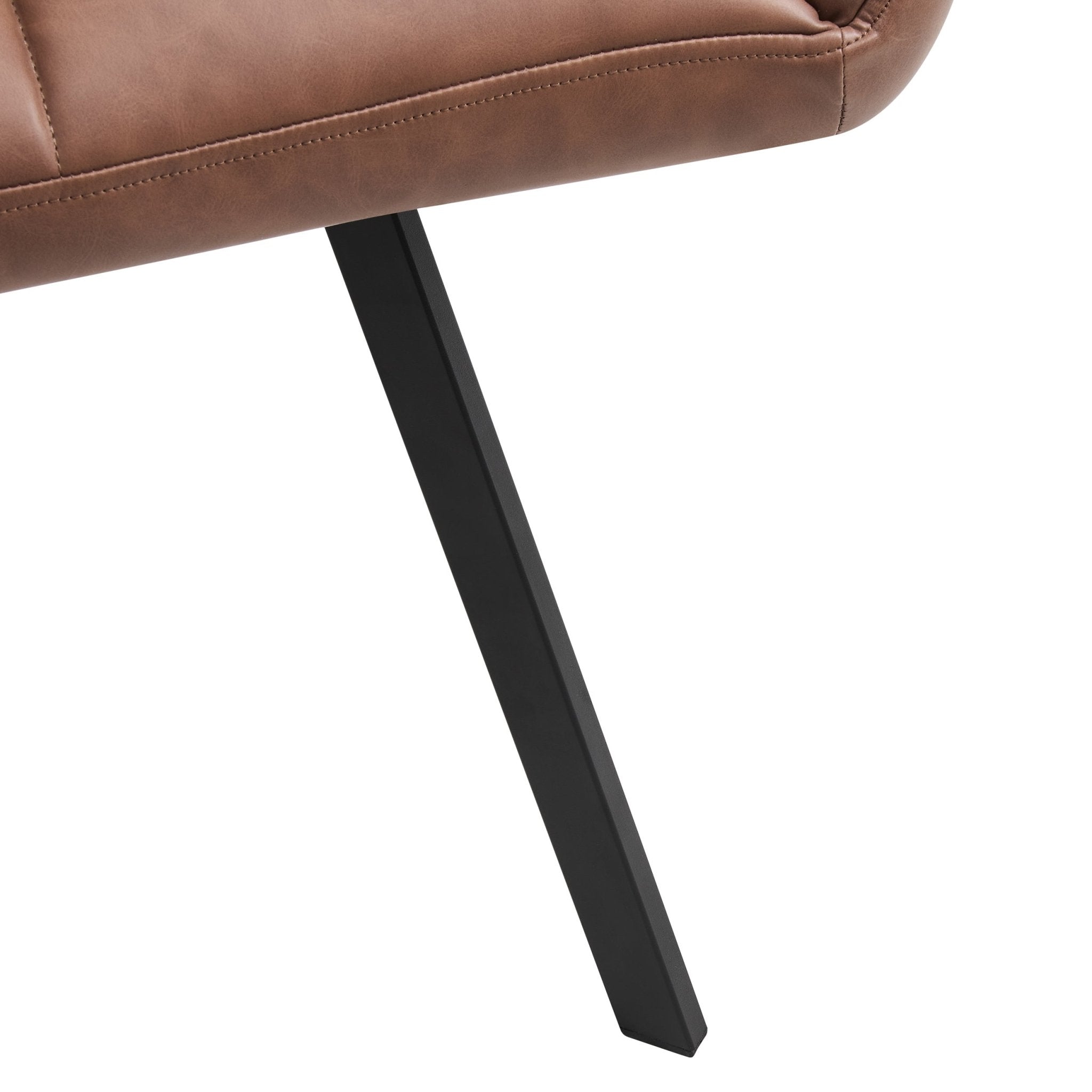 Chaise de salle à manger en similicuir rétro de couleur havane au design décontracté pour la salle à manger