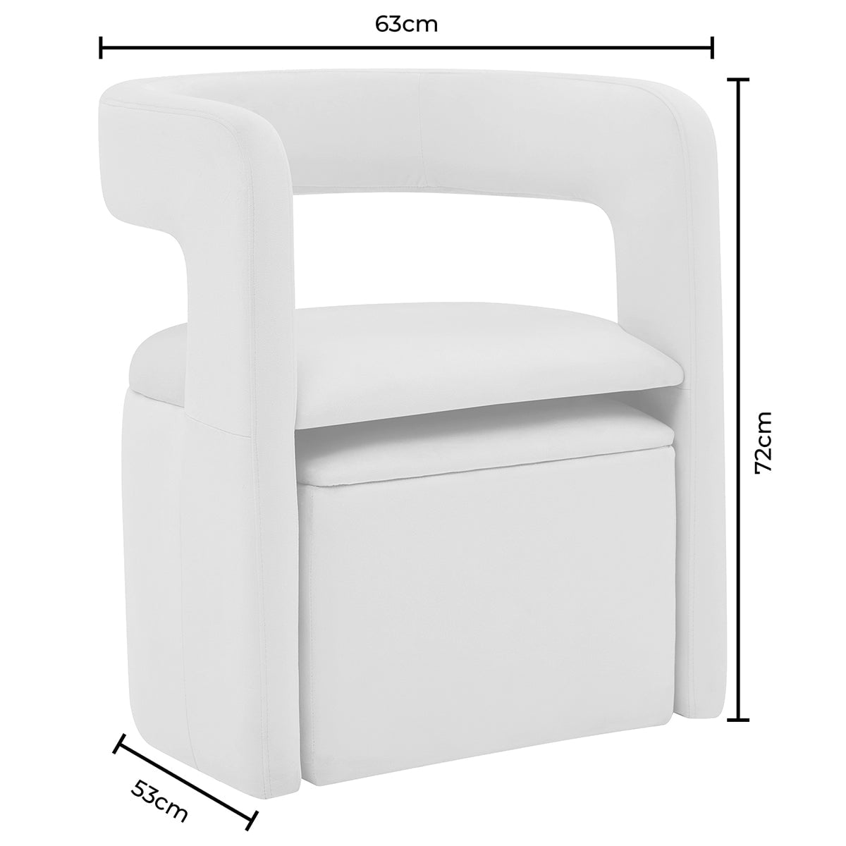 Fauteuil d'appoint écru en tissu biologique à la silhouette décontractée pour le salon