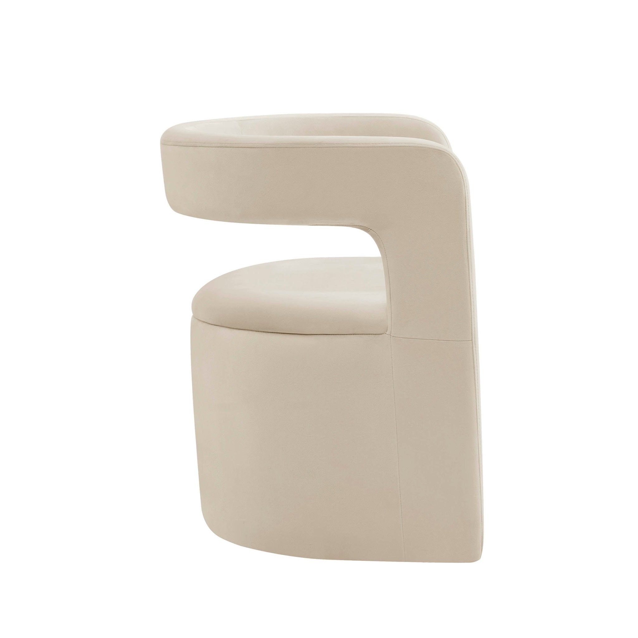 Fauteuil d'appoint écru en tissu biologique à la silhouette décontractée pour le salon