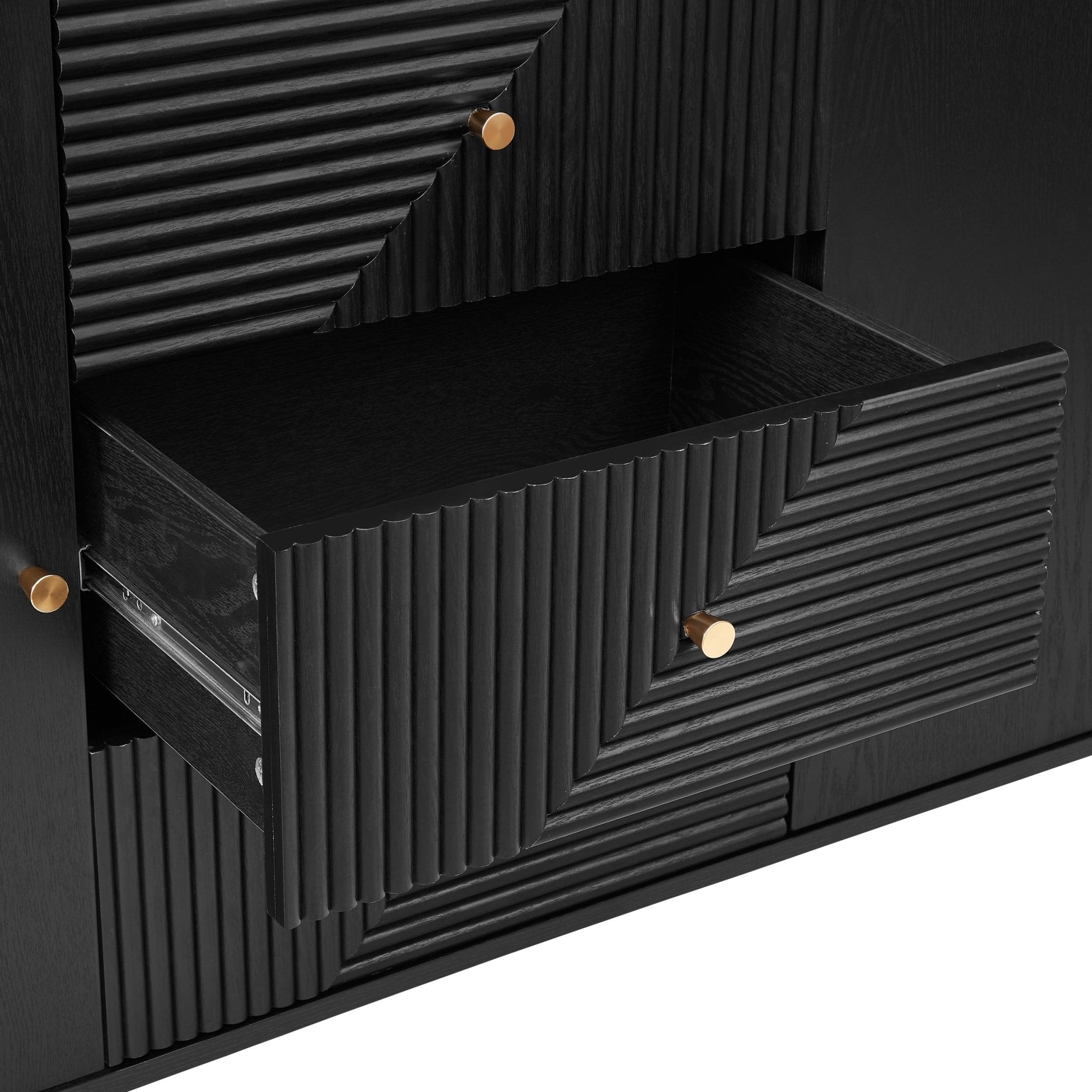 Buffet moderne noir avec tiroirs pour le salon