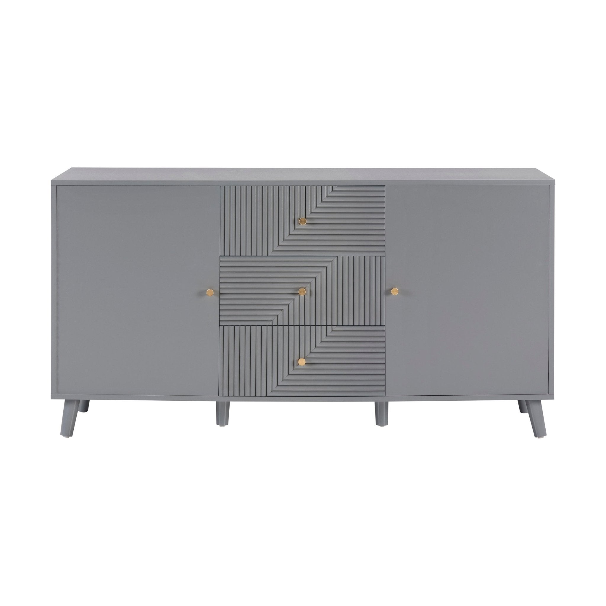 Buffet gris clair minimaliste avec tiroirs pour salon