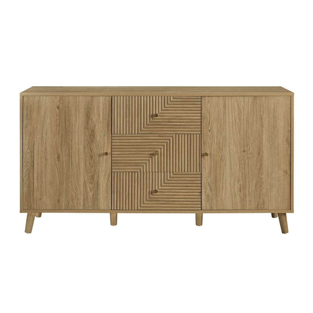 Buffet en bois clair scandinave avec tiroirs pour salon