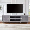 Meuble TV Gris Clair Minimaliste avec Tiroirs de Rangement pour TV jusqu'à 60 Pouces pour Salon