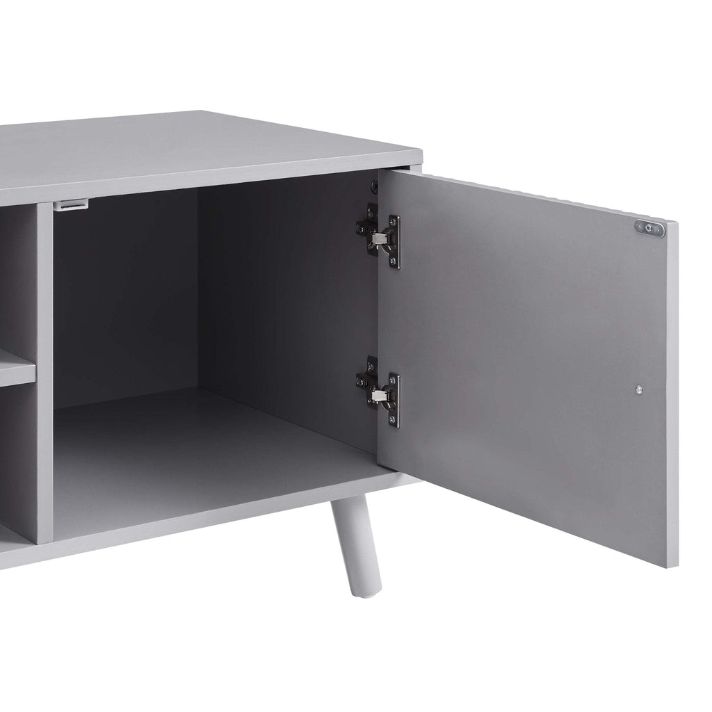 Meuble TV Gris Clair Minimaliste avec Tiroirs de Rangement pour TV jusqu'à 60 Pouces pour Salon
