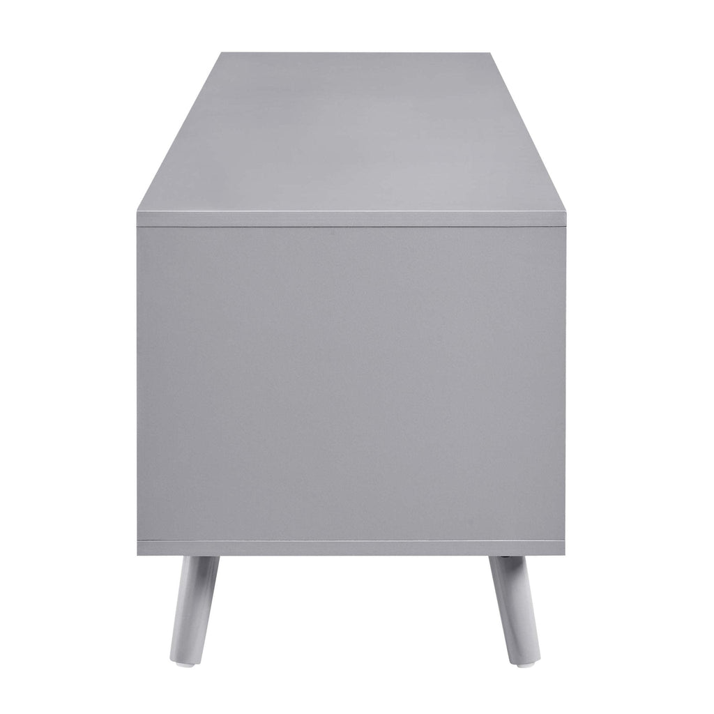 Meuble TV Gris Clair Minimaliste avec Tiroirs de Rangement pour TV jusqu'à 60 Pouces pour Salon