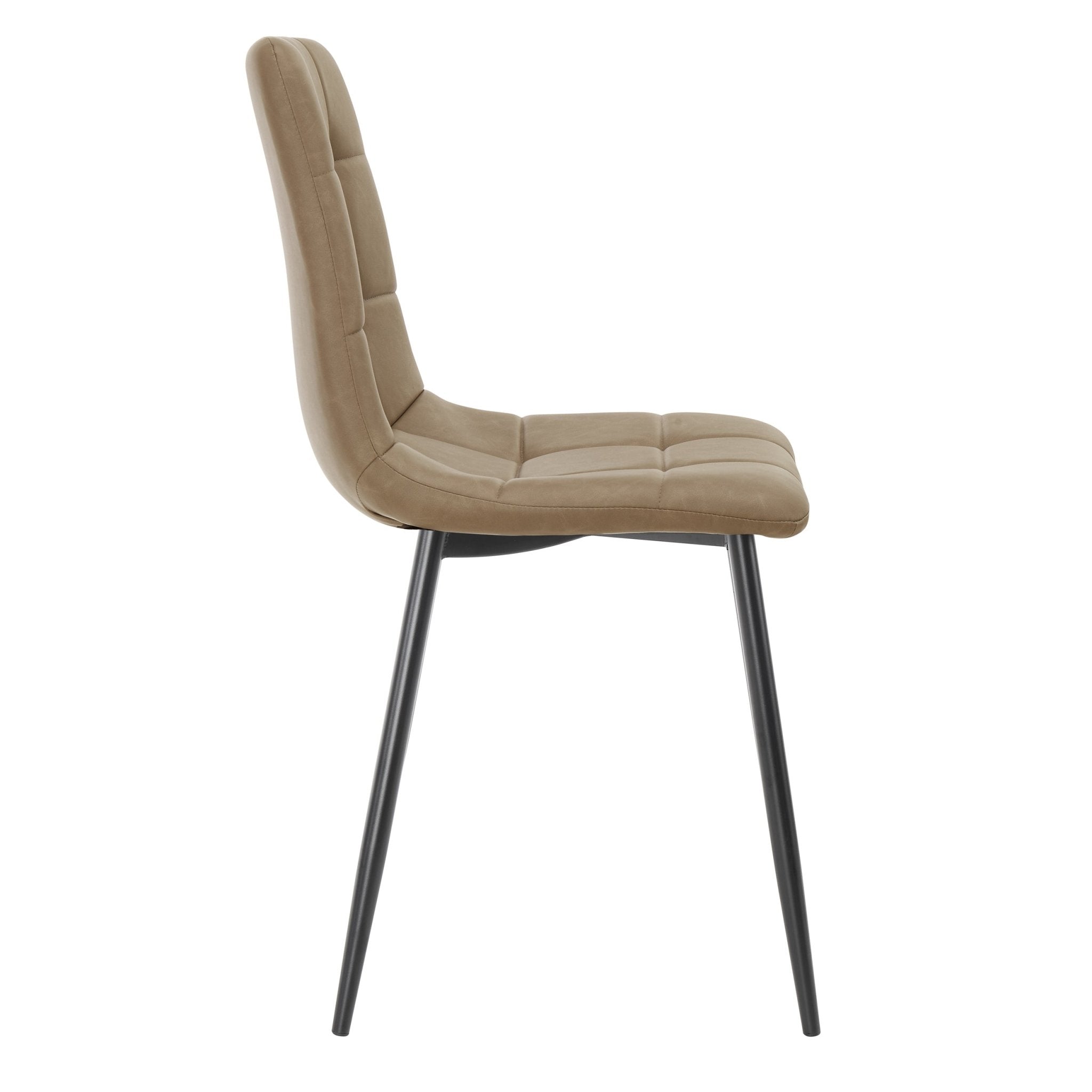 Chaise de salle à manger classique en similicuir marron avec cadre en bois