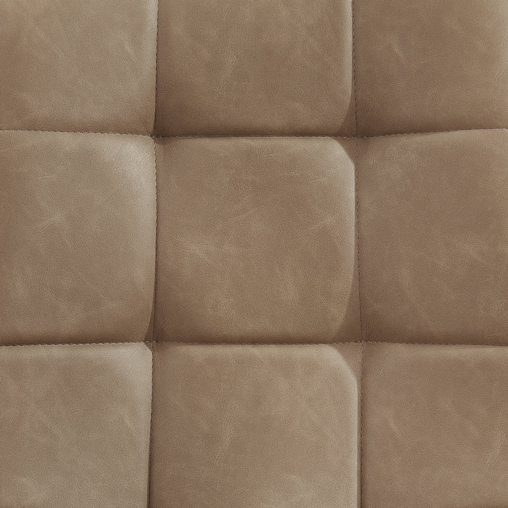 Chaise de salle à manger classique en similicuir marron avec cadre en bois