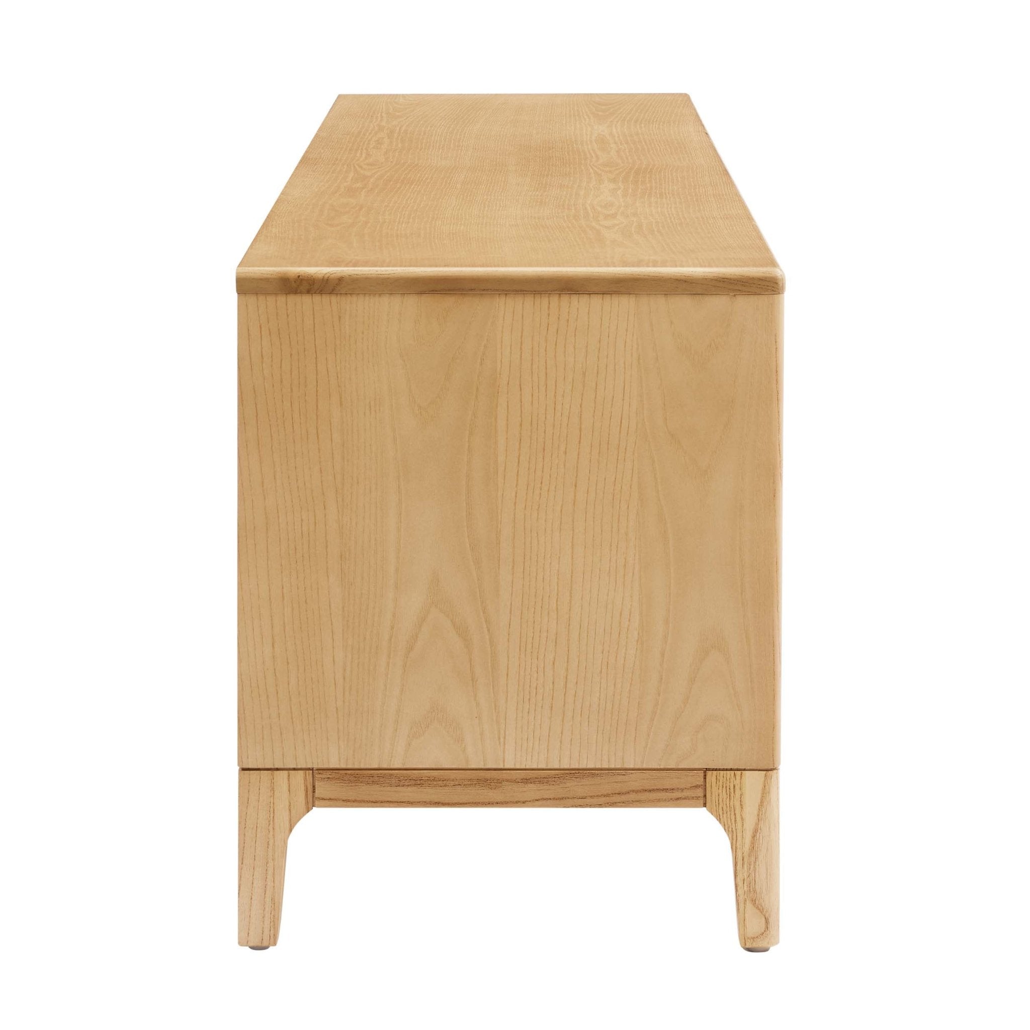 Meuble TV en placage bois clair style scandinave, design épuré, pour téléviseurs jusqu'à 60 pouces, pour salon