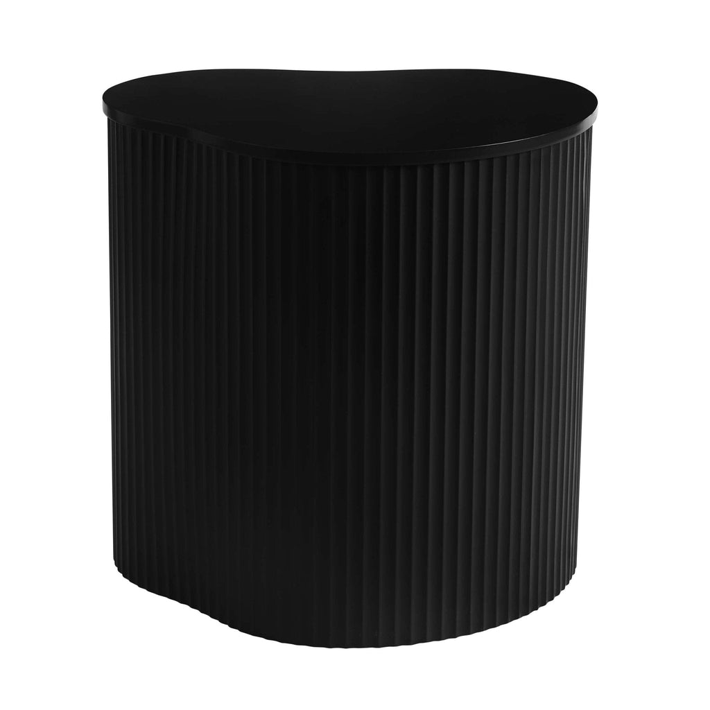 Table d'appoint contemporaine noire à la forme irrégulière pour le salon