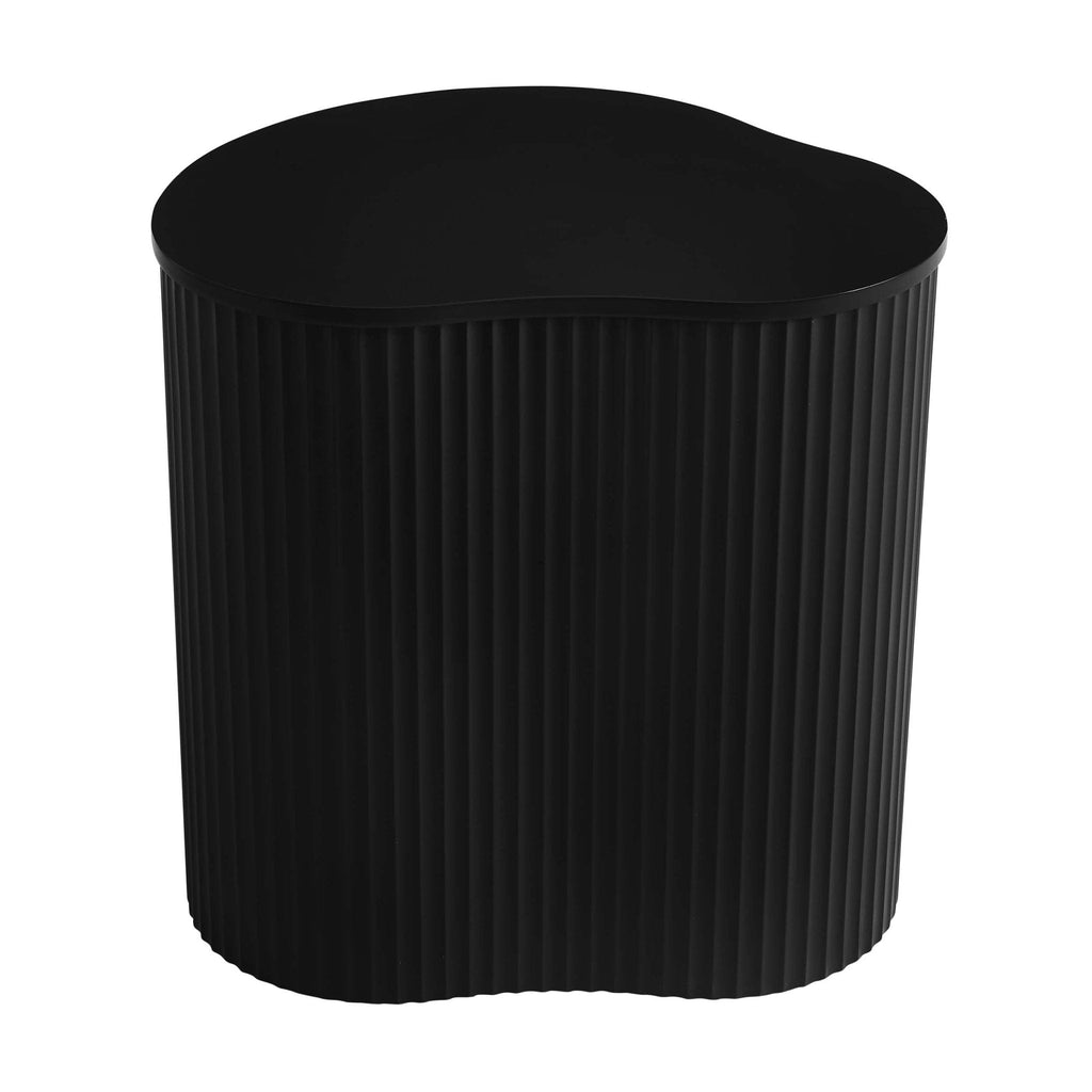 Table d'appoint contemporaine noire à la forme irrégulière pour le salon