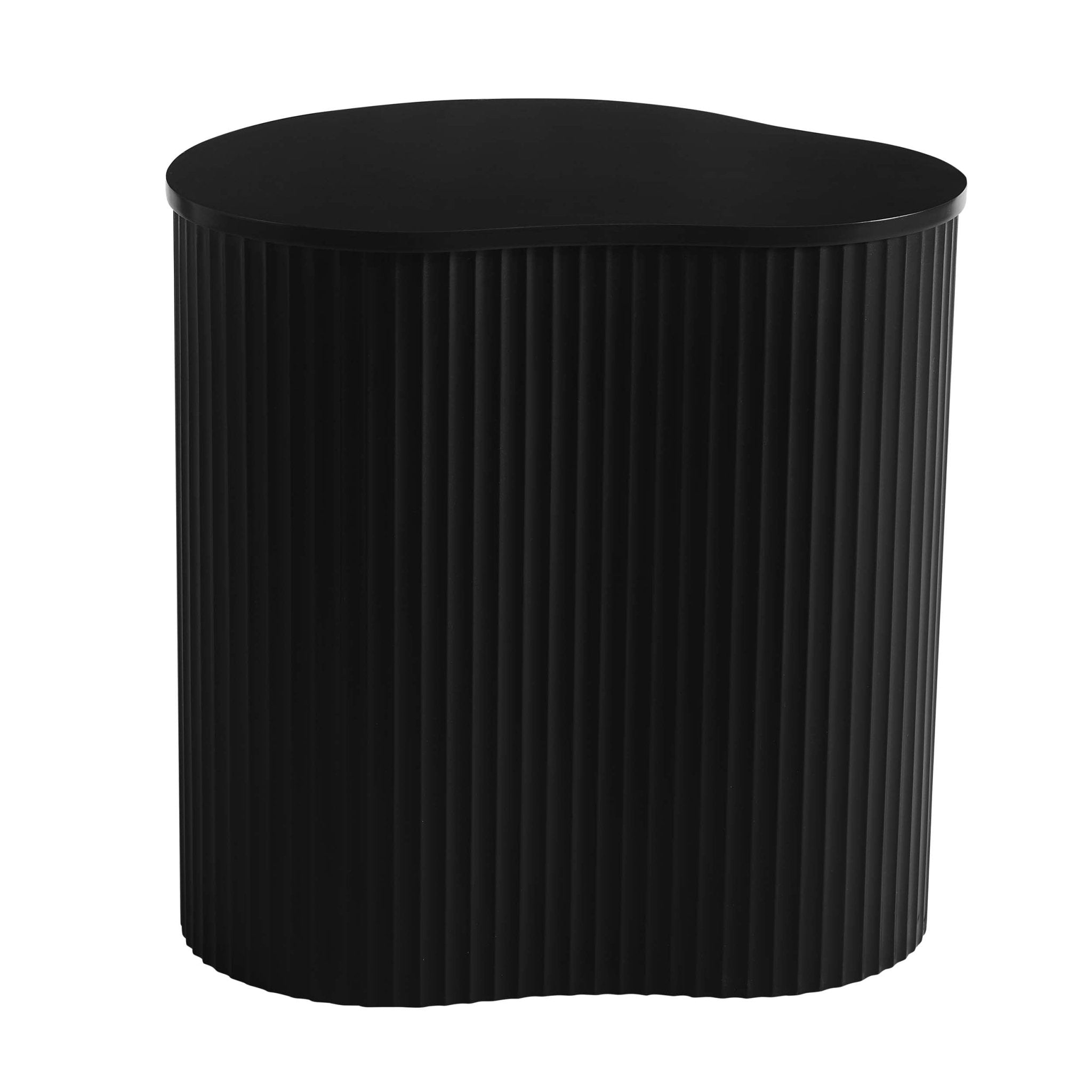 Table d'appoint contemporaine noire à la forme irrégulière pour le salon