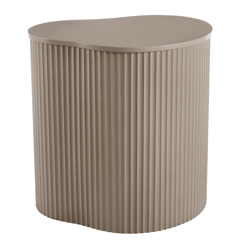 Table d'appoint taupe peinte de forme irrégulière contemporaine pour salon