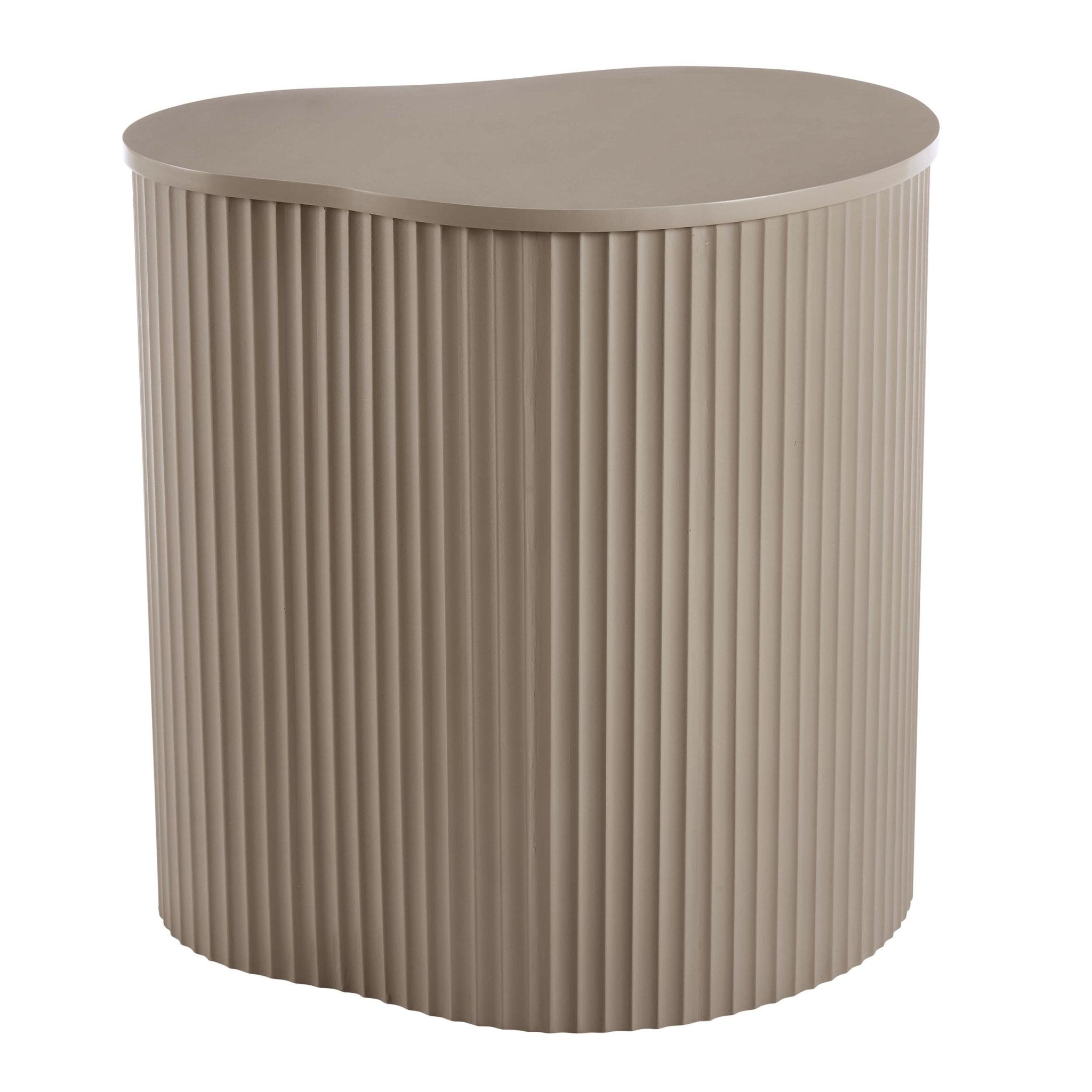 Table d'appoint taupe peinte de forme irrégulière contemporaine pour salon