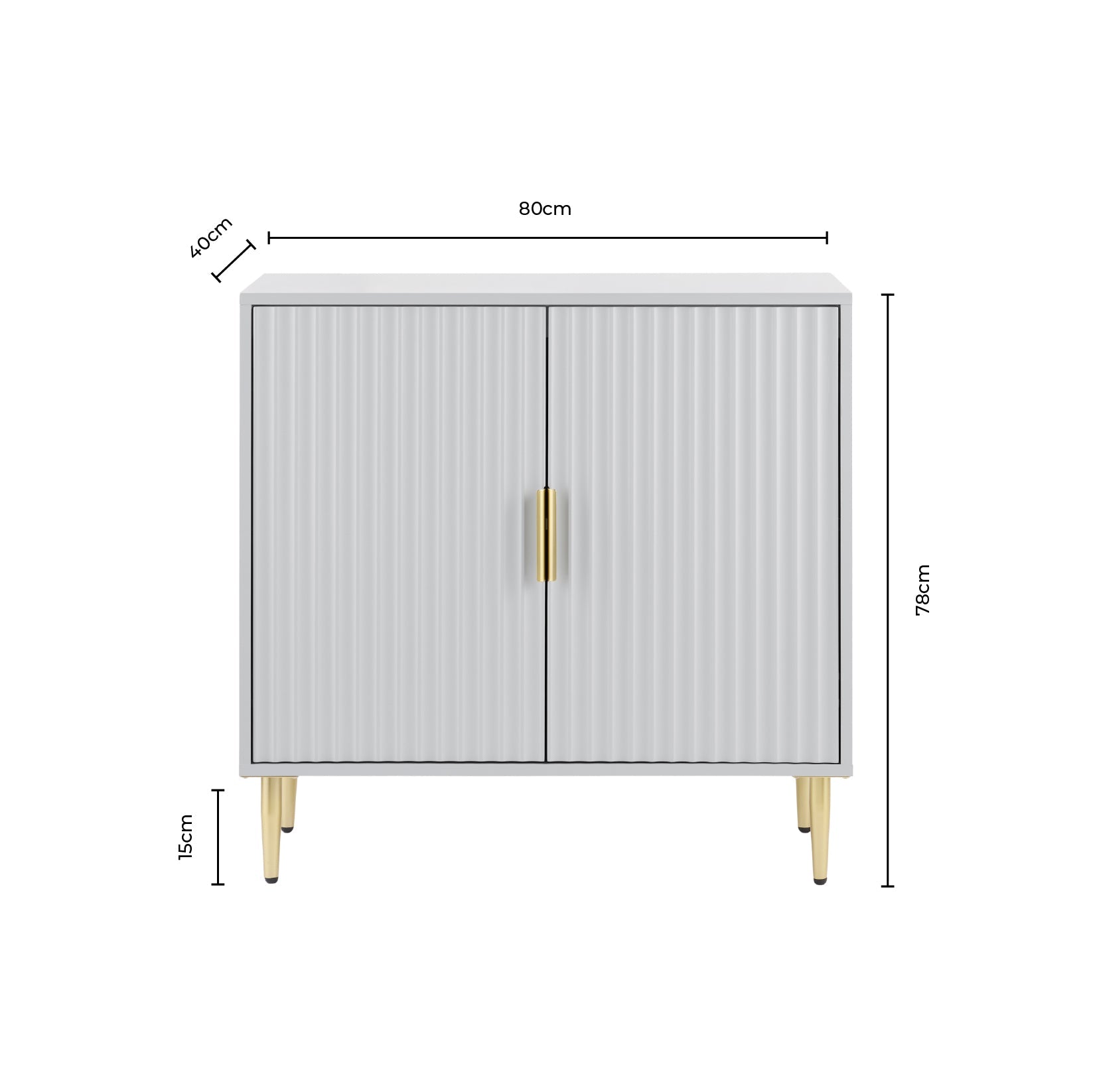 Buffet compact gris contemporain peint avec accents dorés pour salon