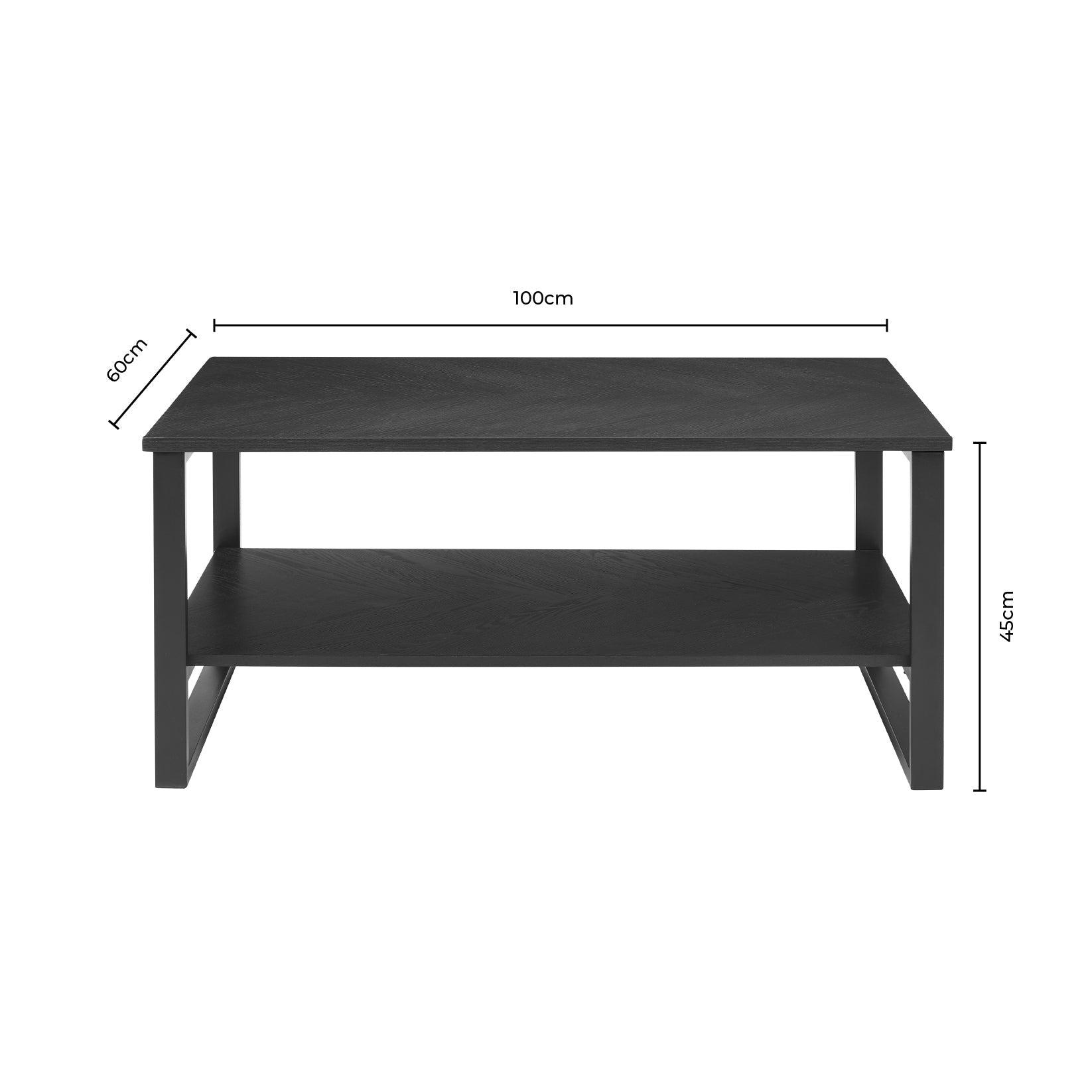 Table basse scandinave en bois naturel avec piétement en métal noir pour salon