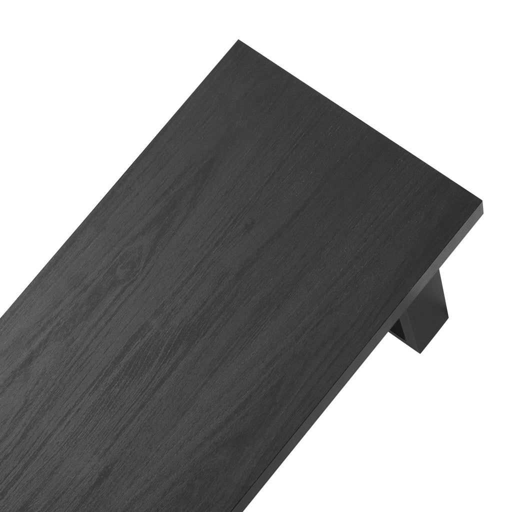 Banc de salle à manger moderne en métal noir avec assise rembourrée