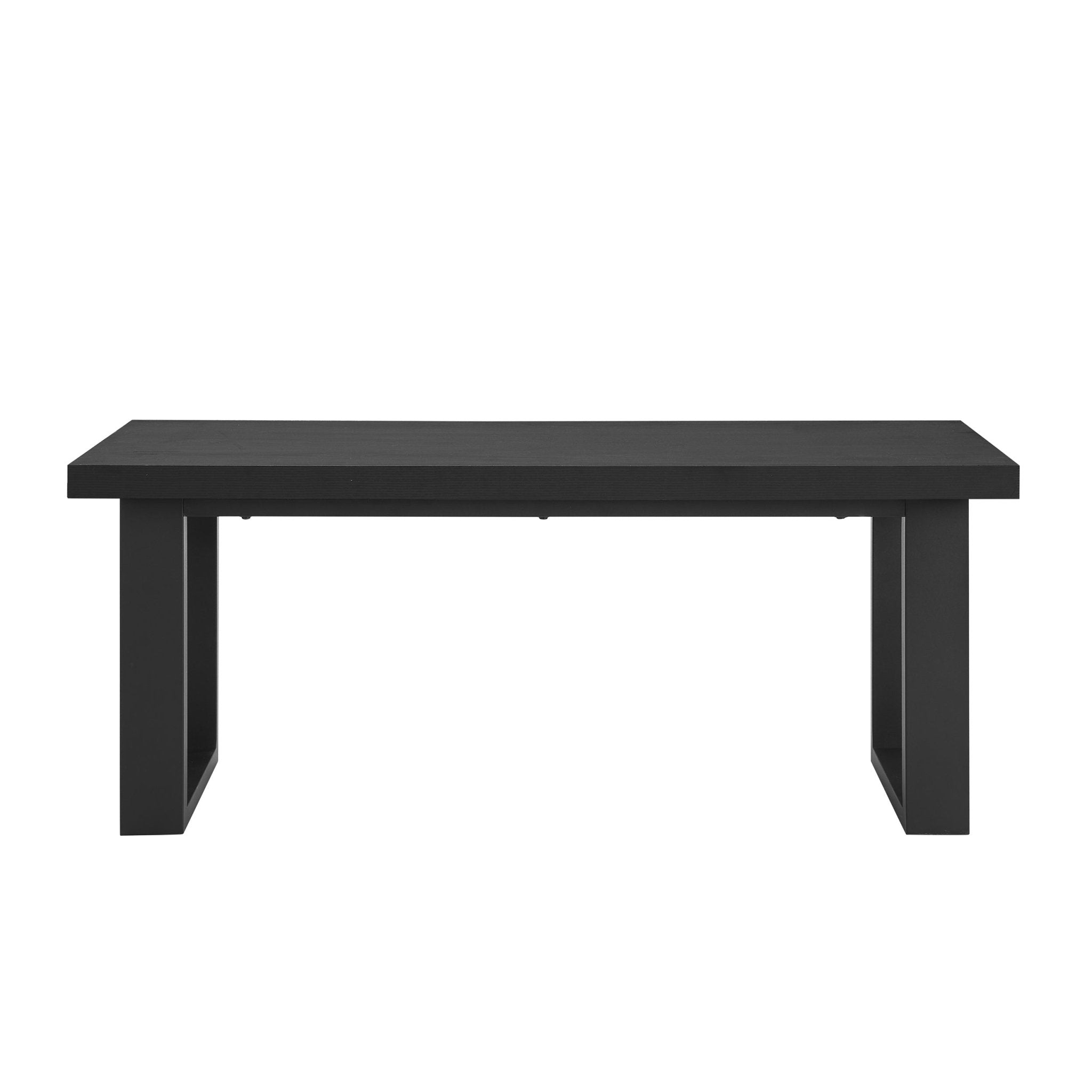 Banc de salle à manger moderne en métal noir avec assise rembourrée