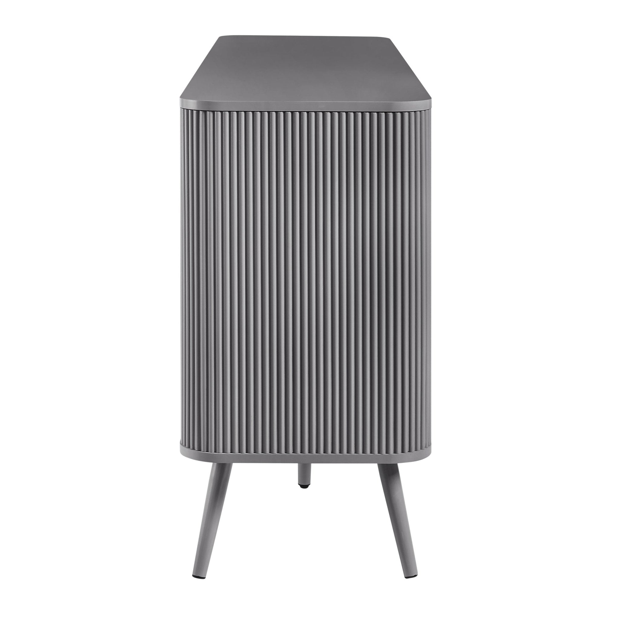 Buffet Contemporain Gris Clair Effet Bois avec 3 Portes pour Salon