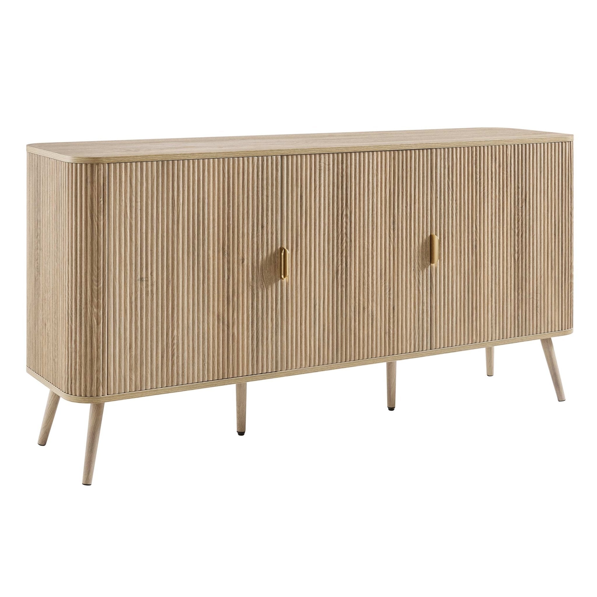 Buffet de salon scandinave en bois clair avec 3 portes