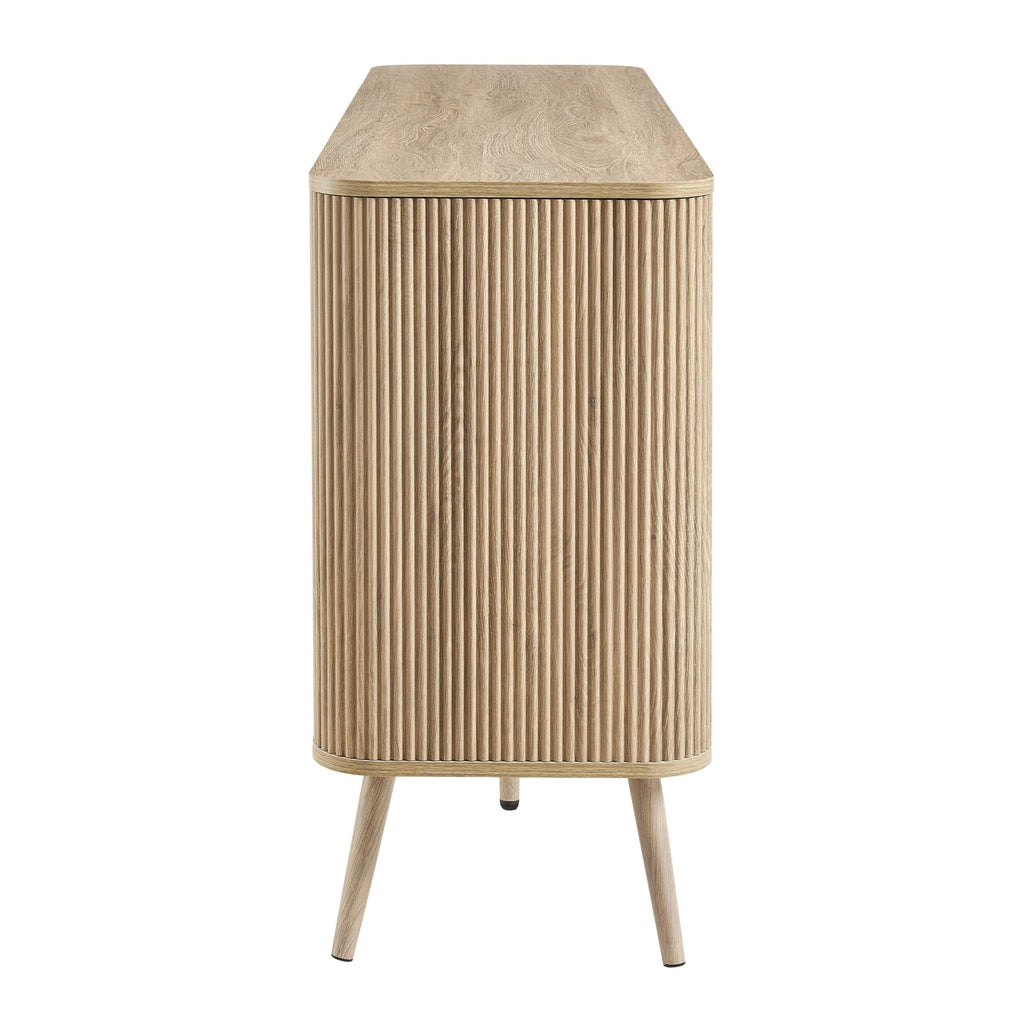 Buffet de salon scandinave en bois clair avec 3 portes