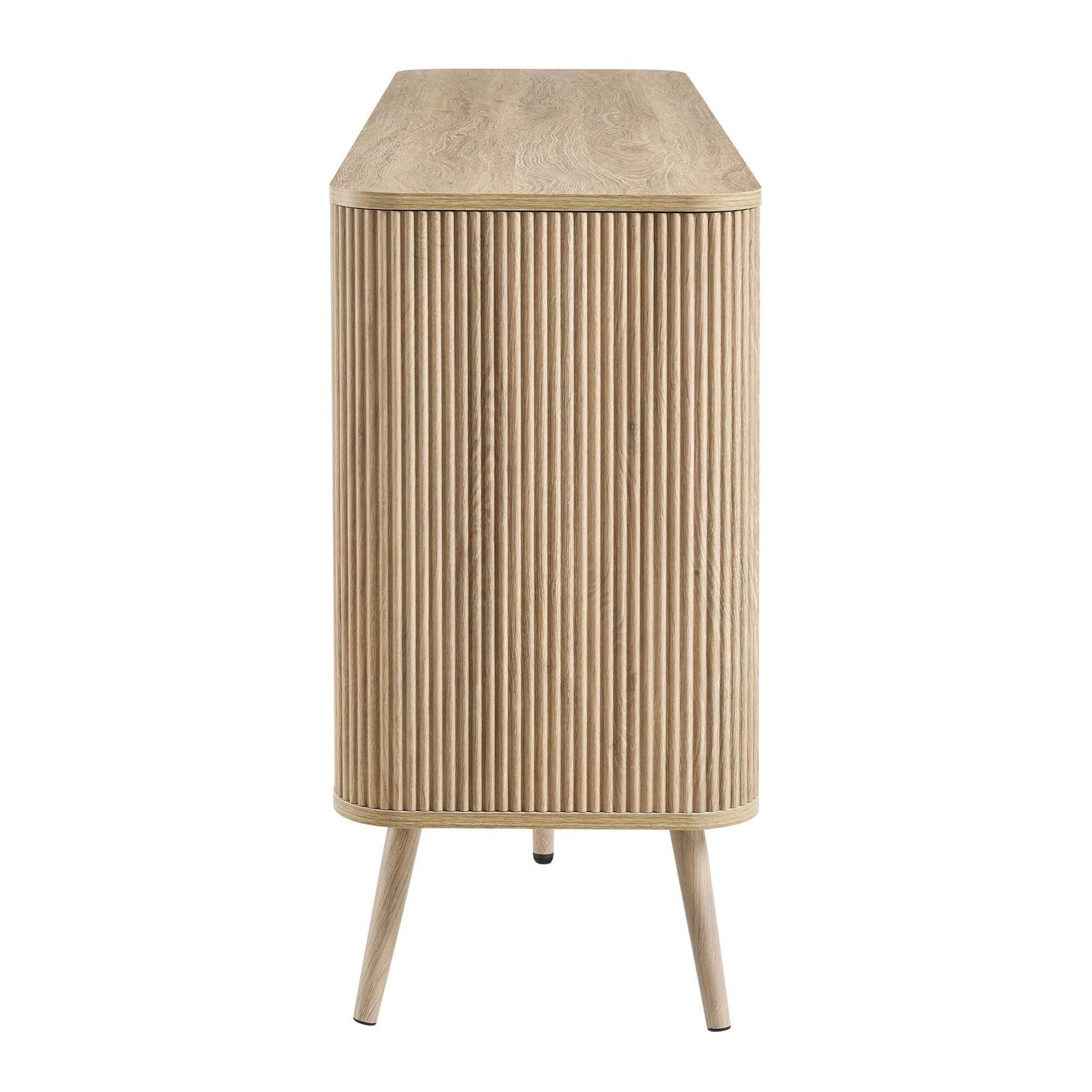 Buffet de salon scandinave en bois clair avec 3 portes
