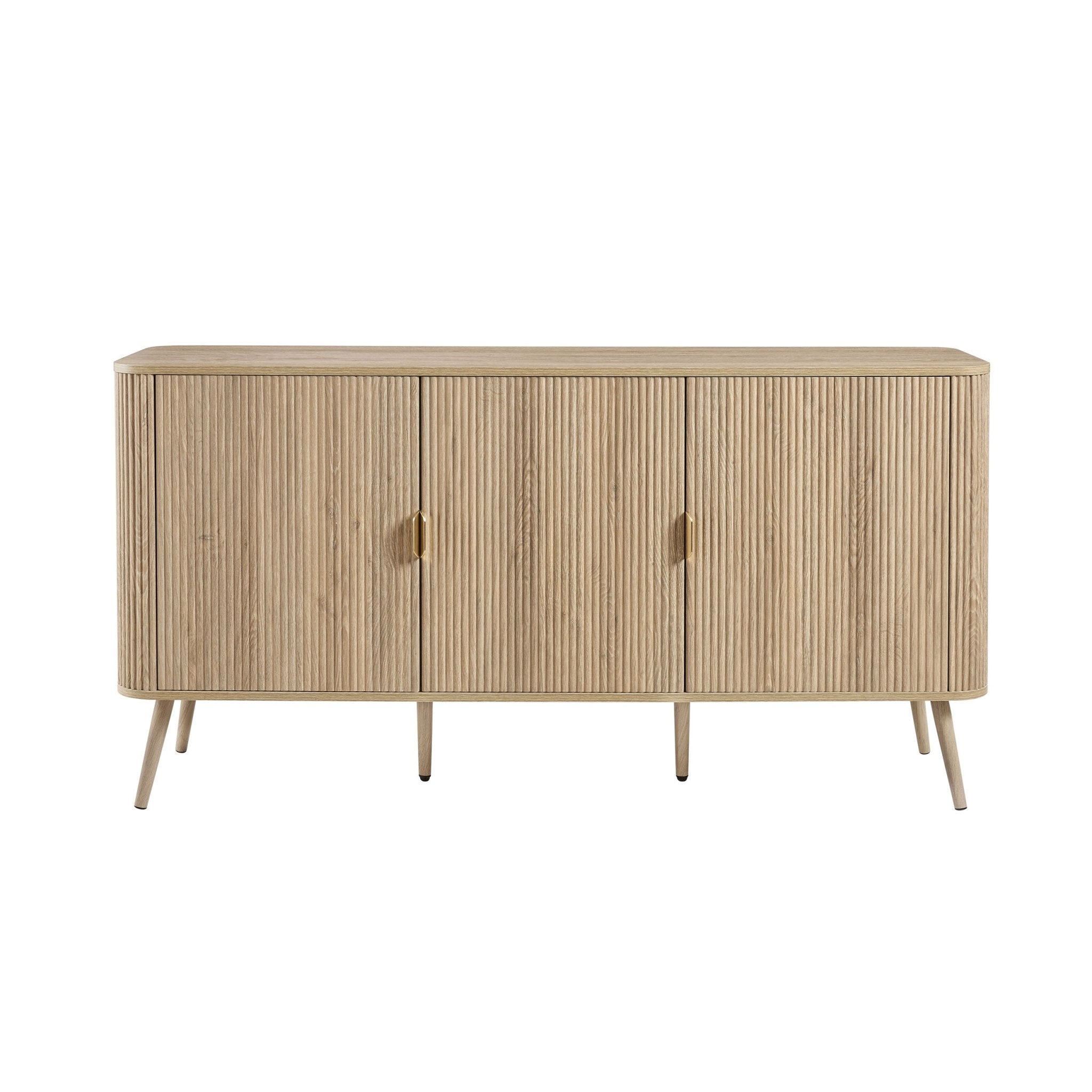 Buffet de salon scandinave en bois clair avec 3 portes