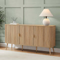 Buffet de salon scandinave en bois clair avec 3 portes