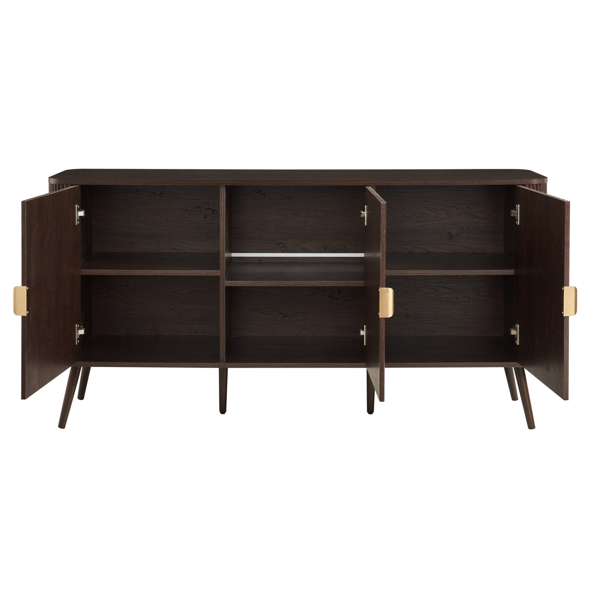 Buffet contemporain effet noyer avec 3 portes pour salon