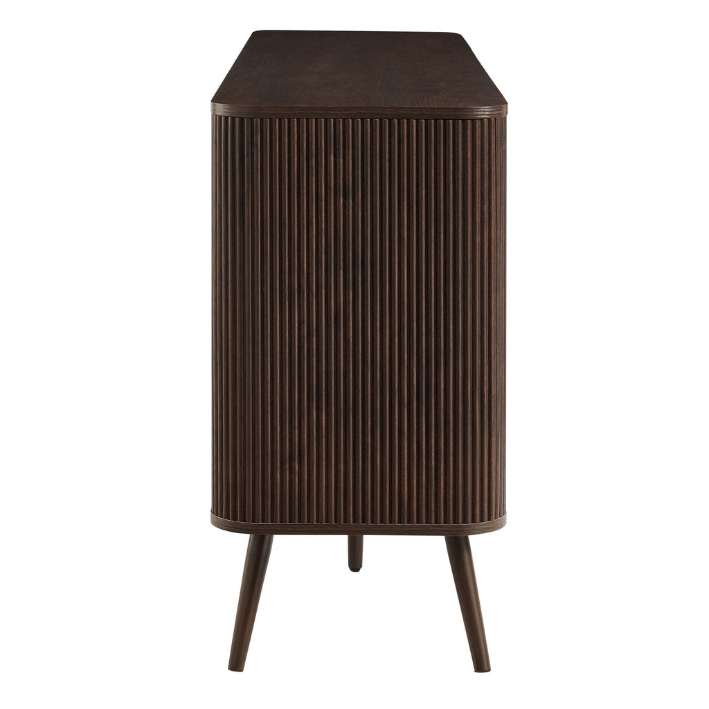 Buffet contemporain effet noyer avec 3 portes pour salon