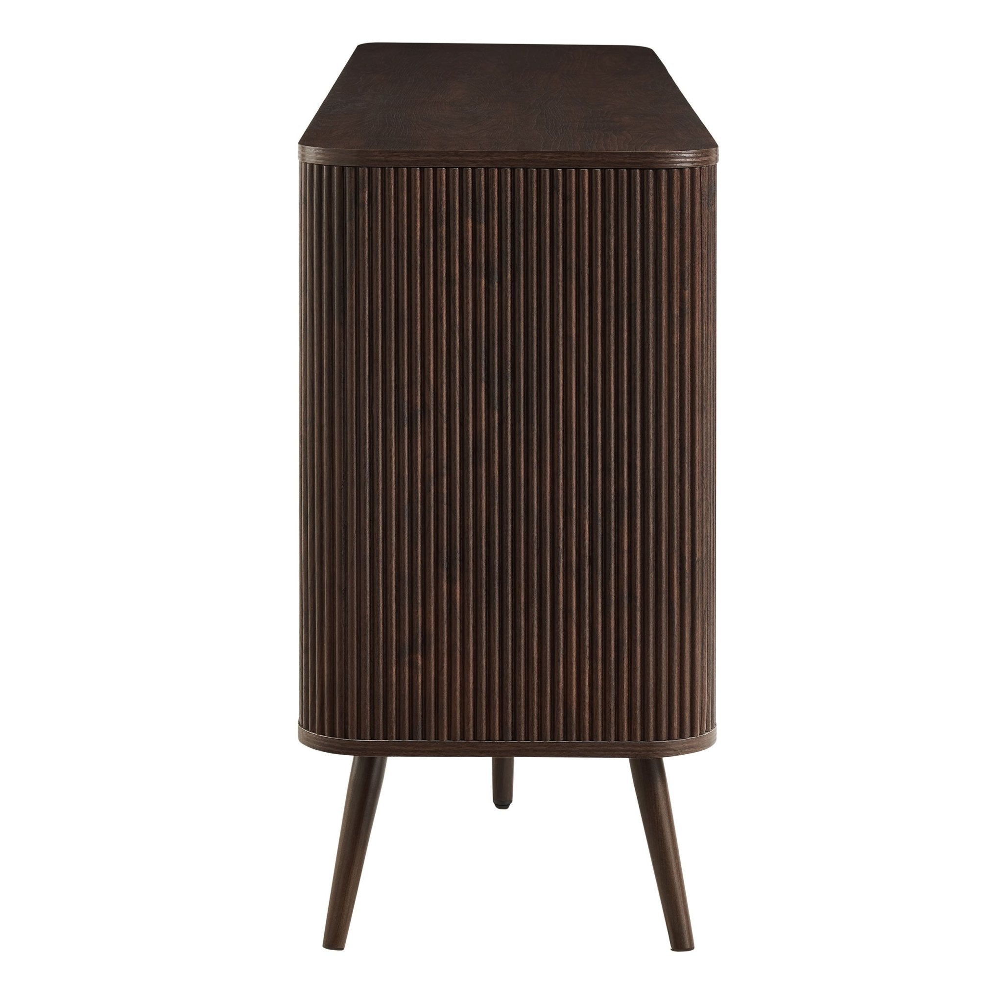 Buffet contemporain effet noyer avec 3 portes pour salon