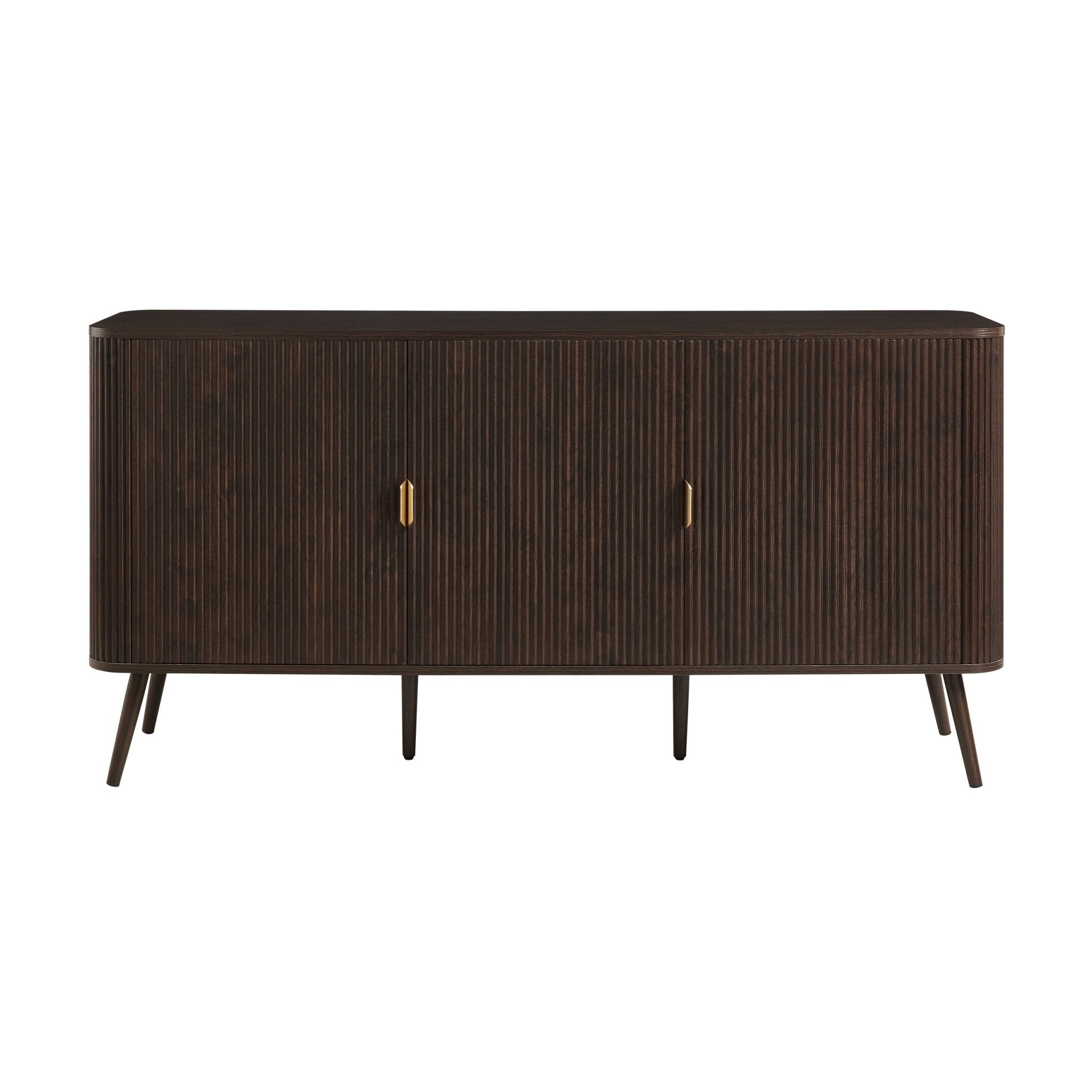 Buffet contemporain effet noyer avec 3 portes pour salon
